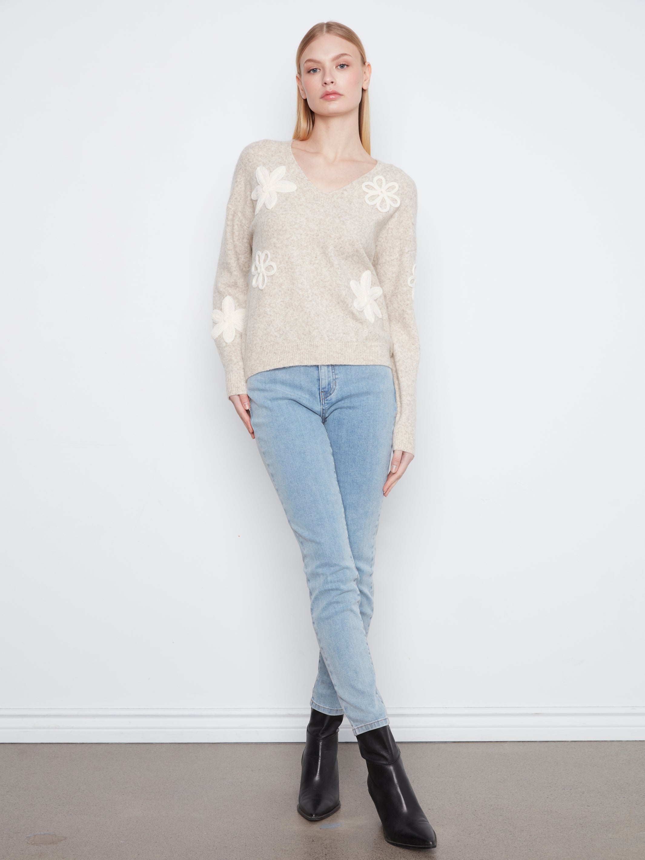 Charlie B Della Sweater - Heather Almond