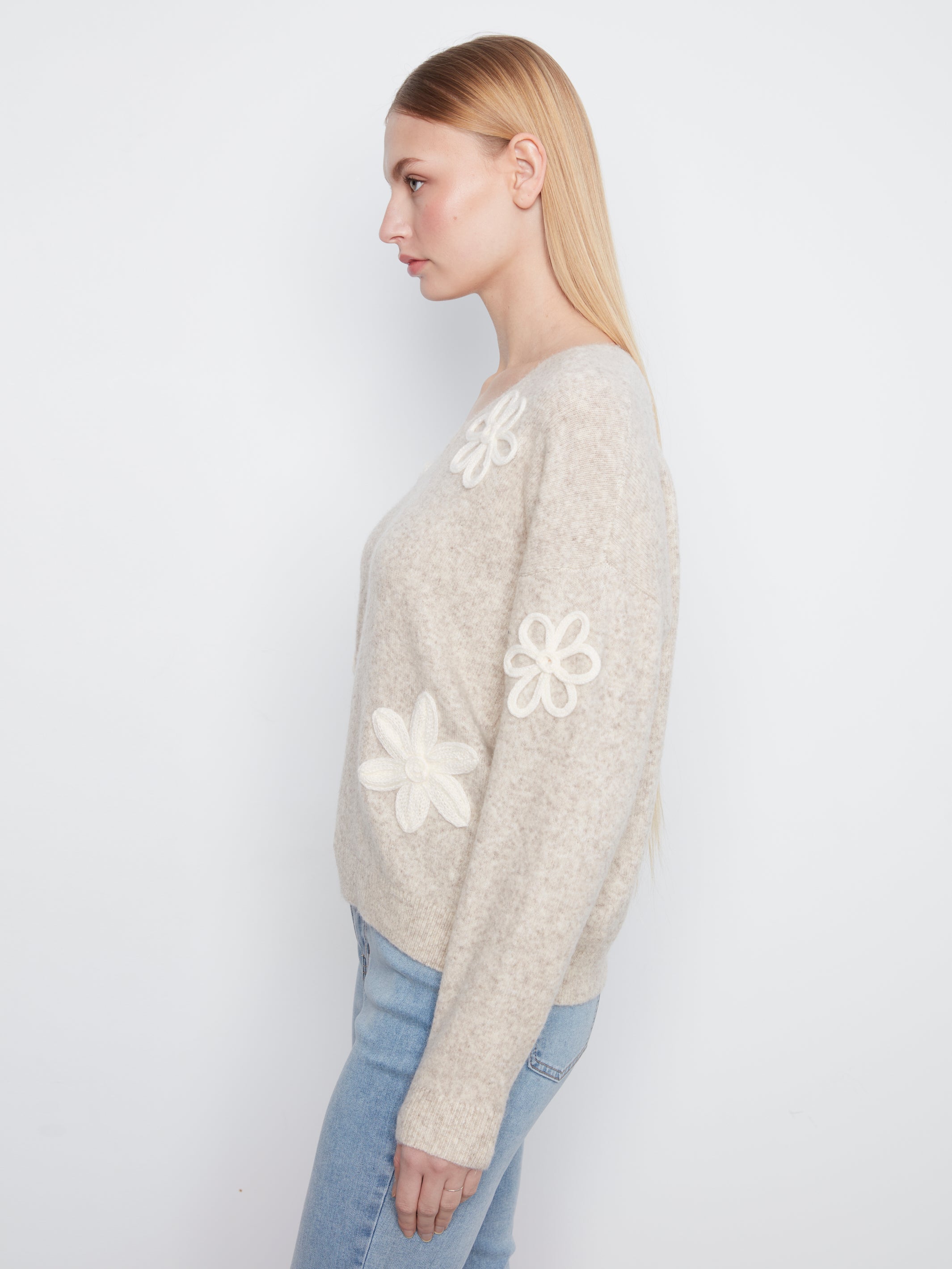 Charlie B Della Sweater - Heather Almond