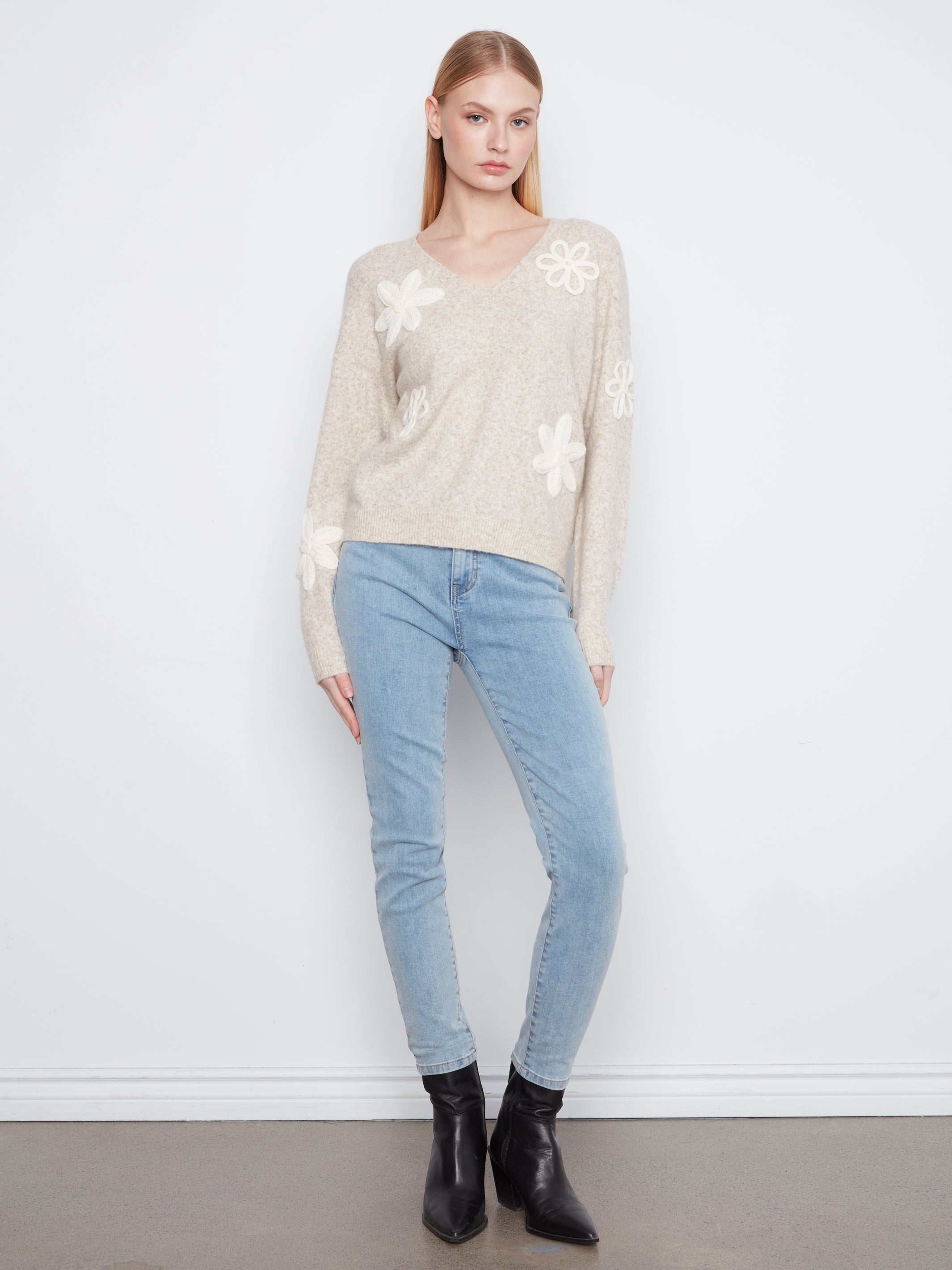 Charlie B Della Sweater - Heather Almond