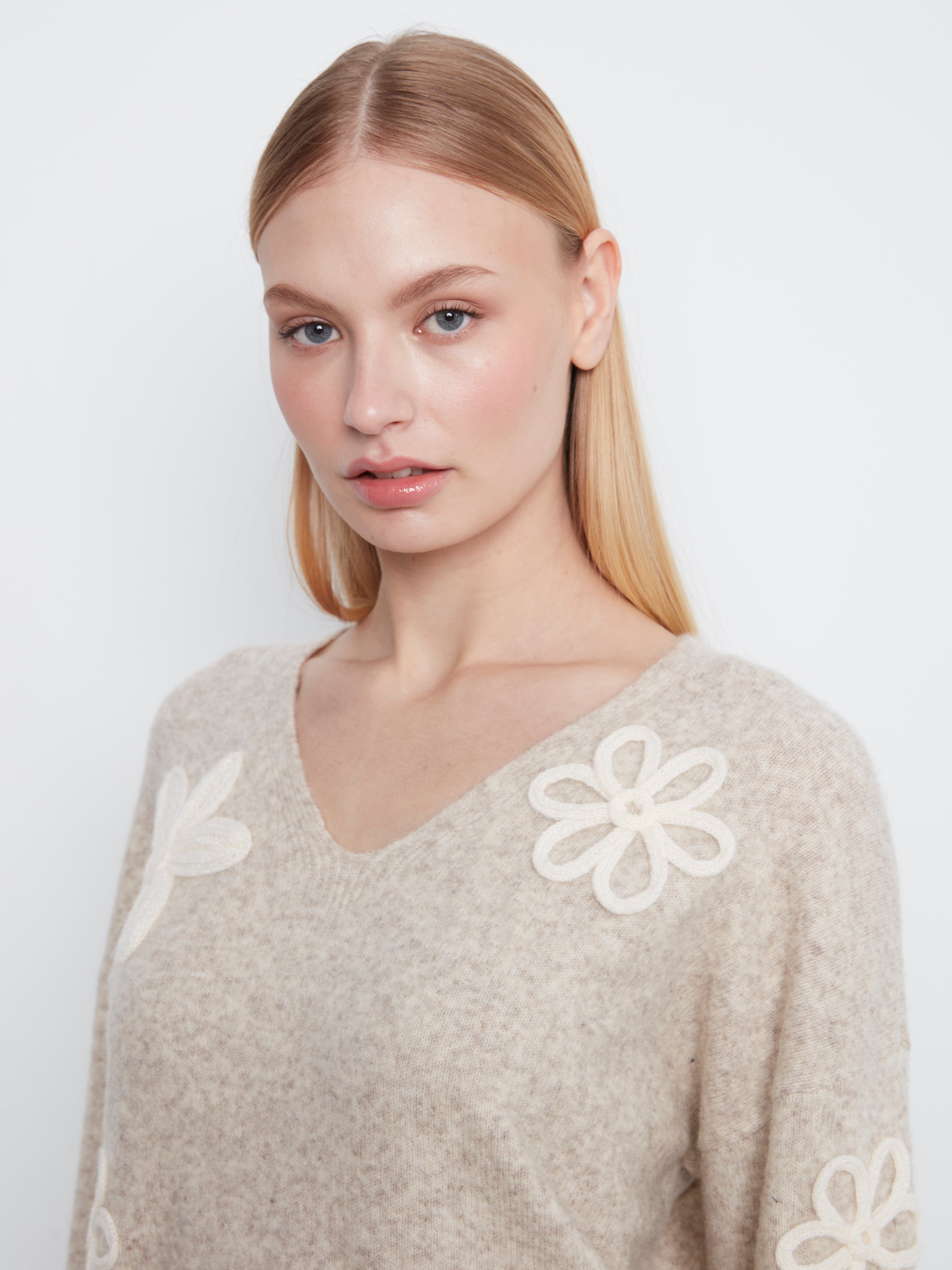 Charlie B Della Sweater - Heather Almond