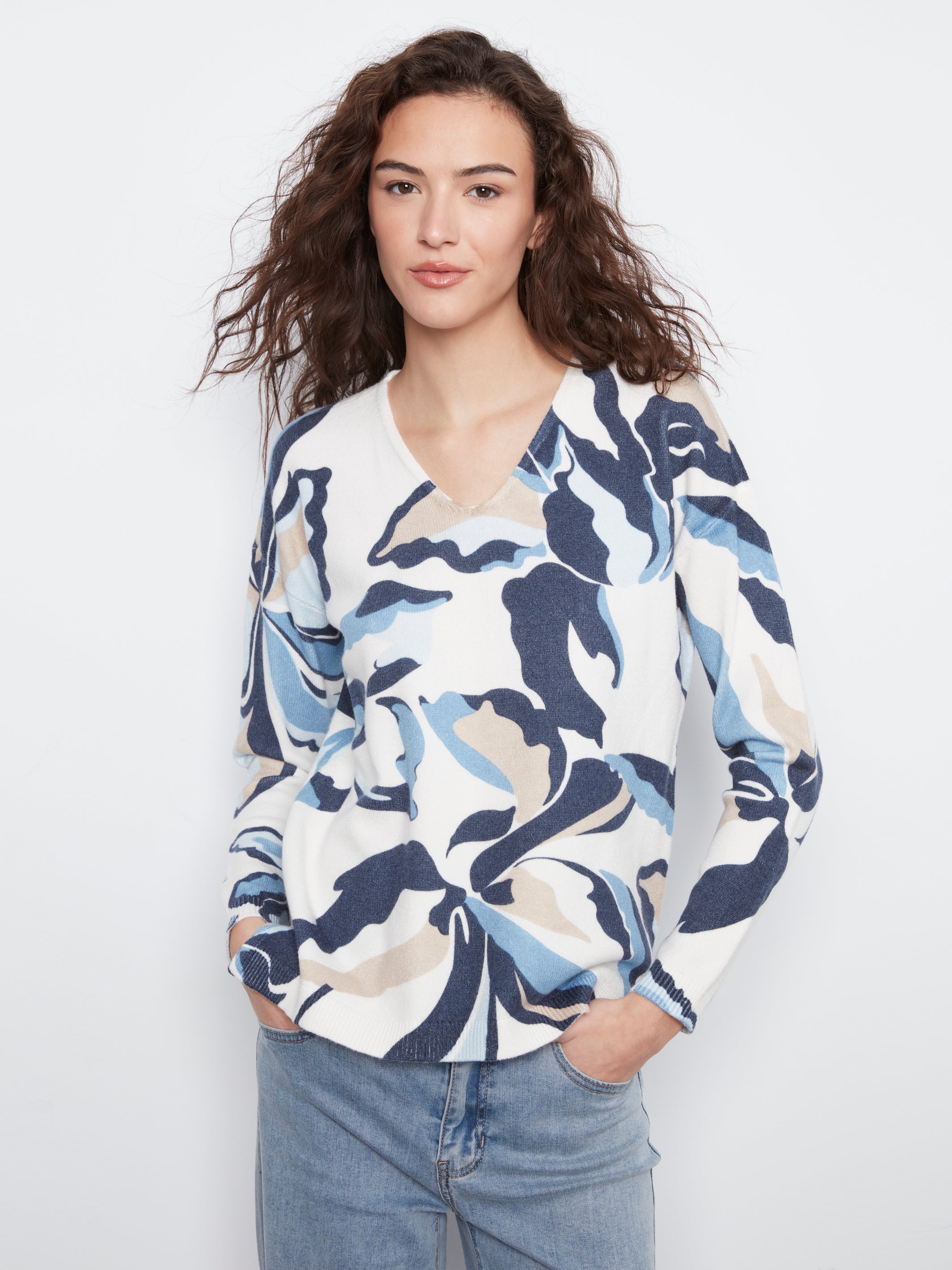 Charlie B Farrah Sweater - Azurine