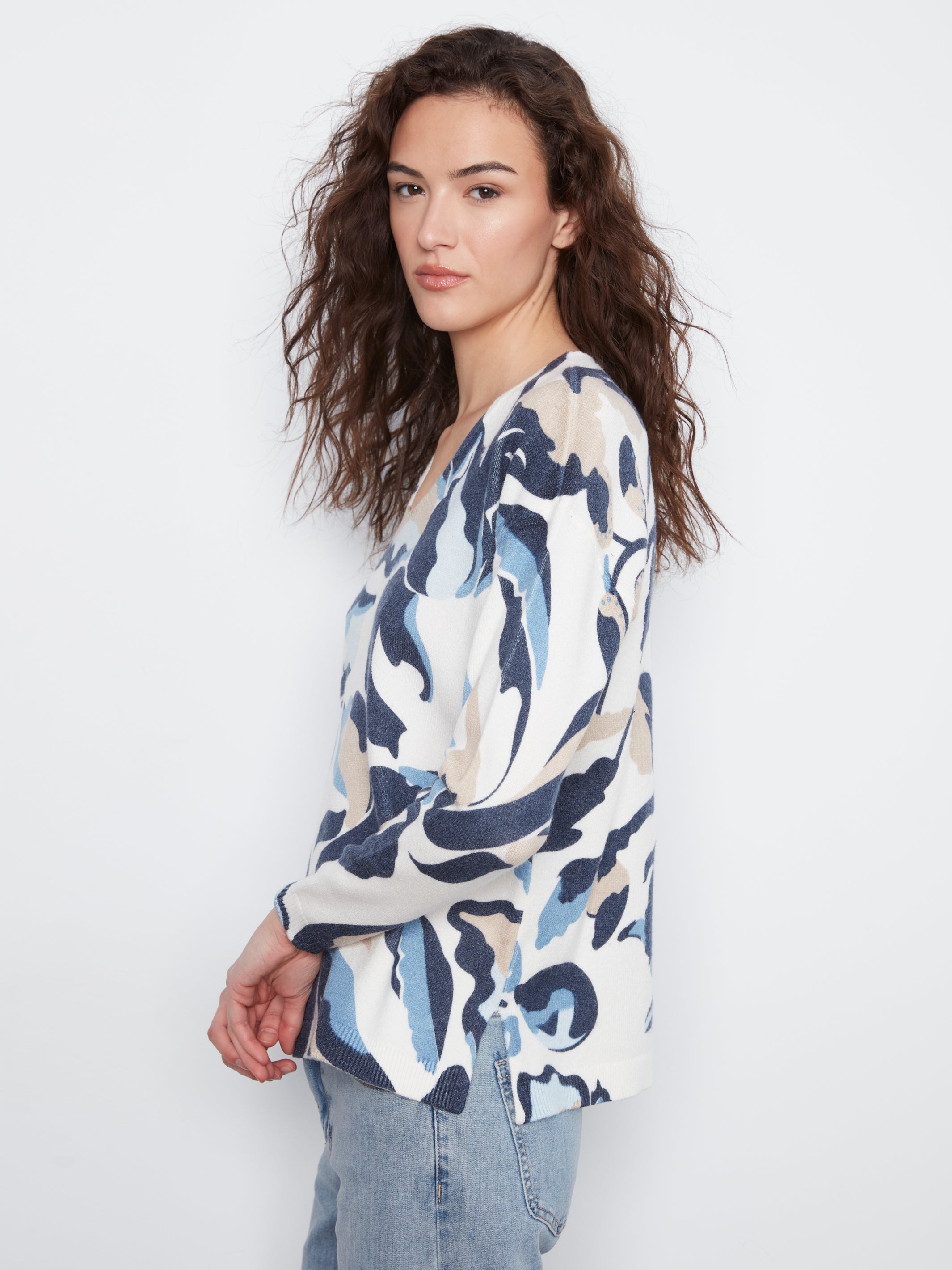 Charlie B Farrah Sweater - Azurine