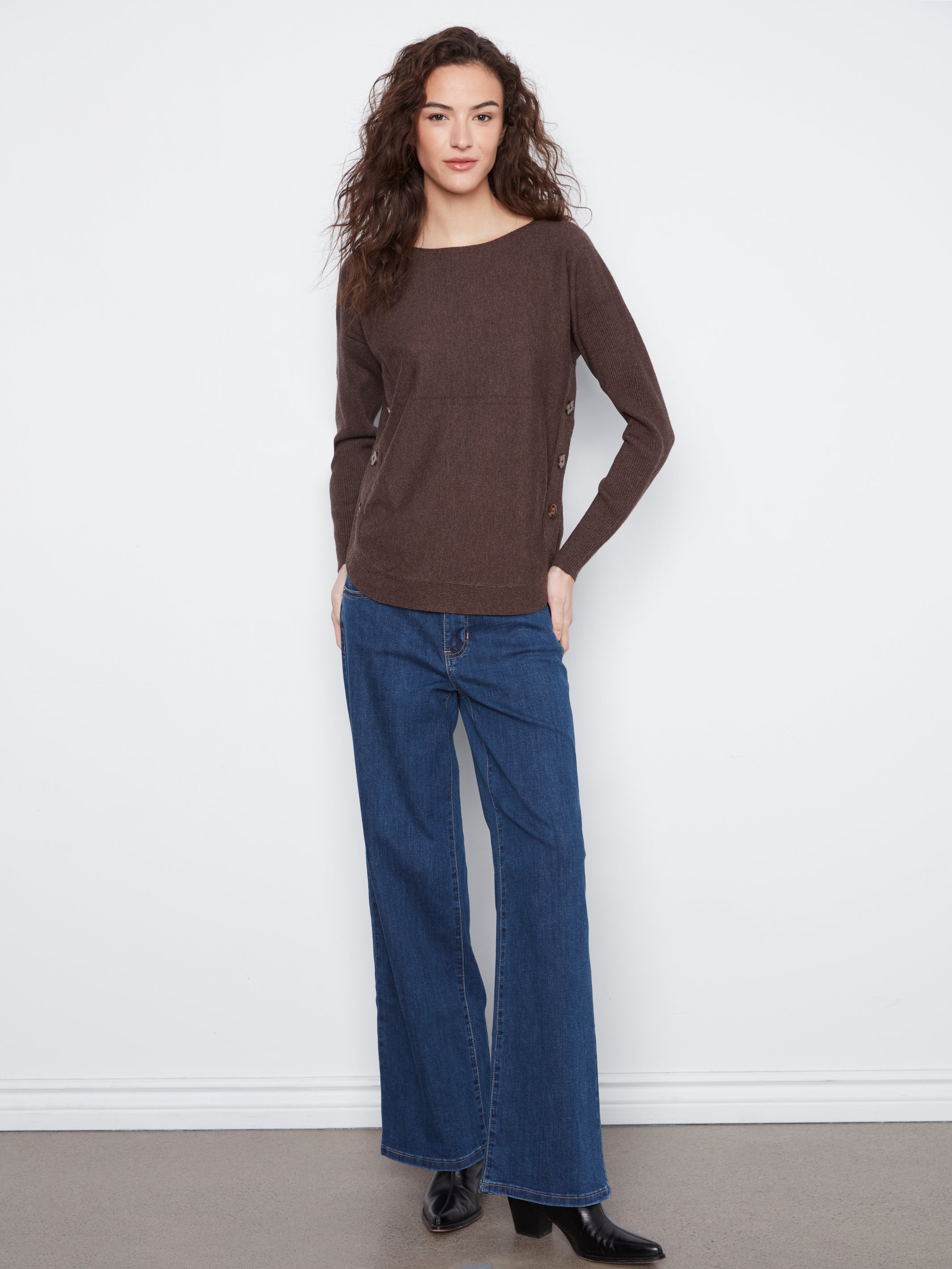 Charlie B Jane Sweater - Heather Coffee