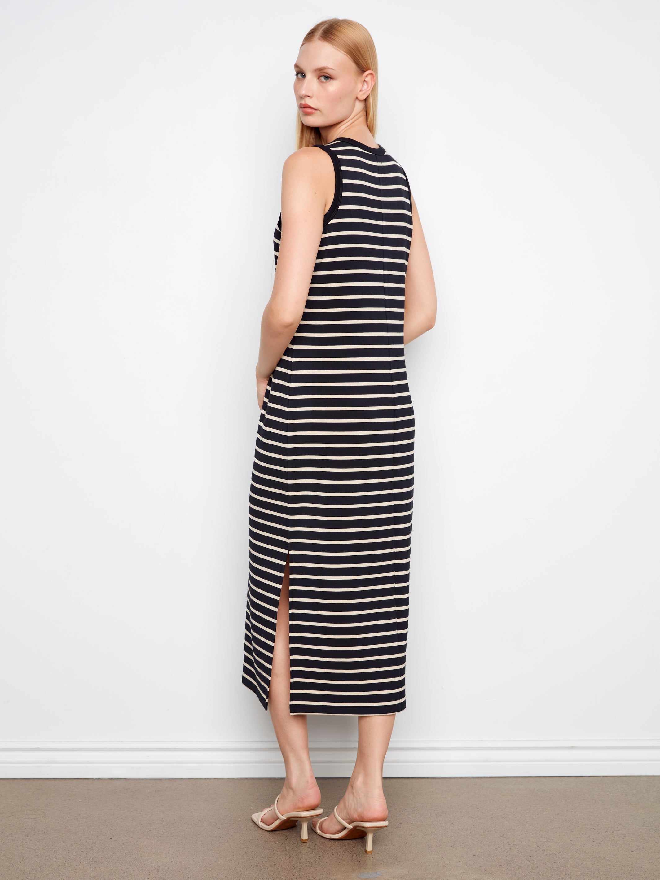 Charlie B Striped Midi Dress - Black