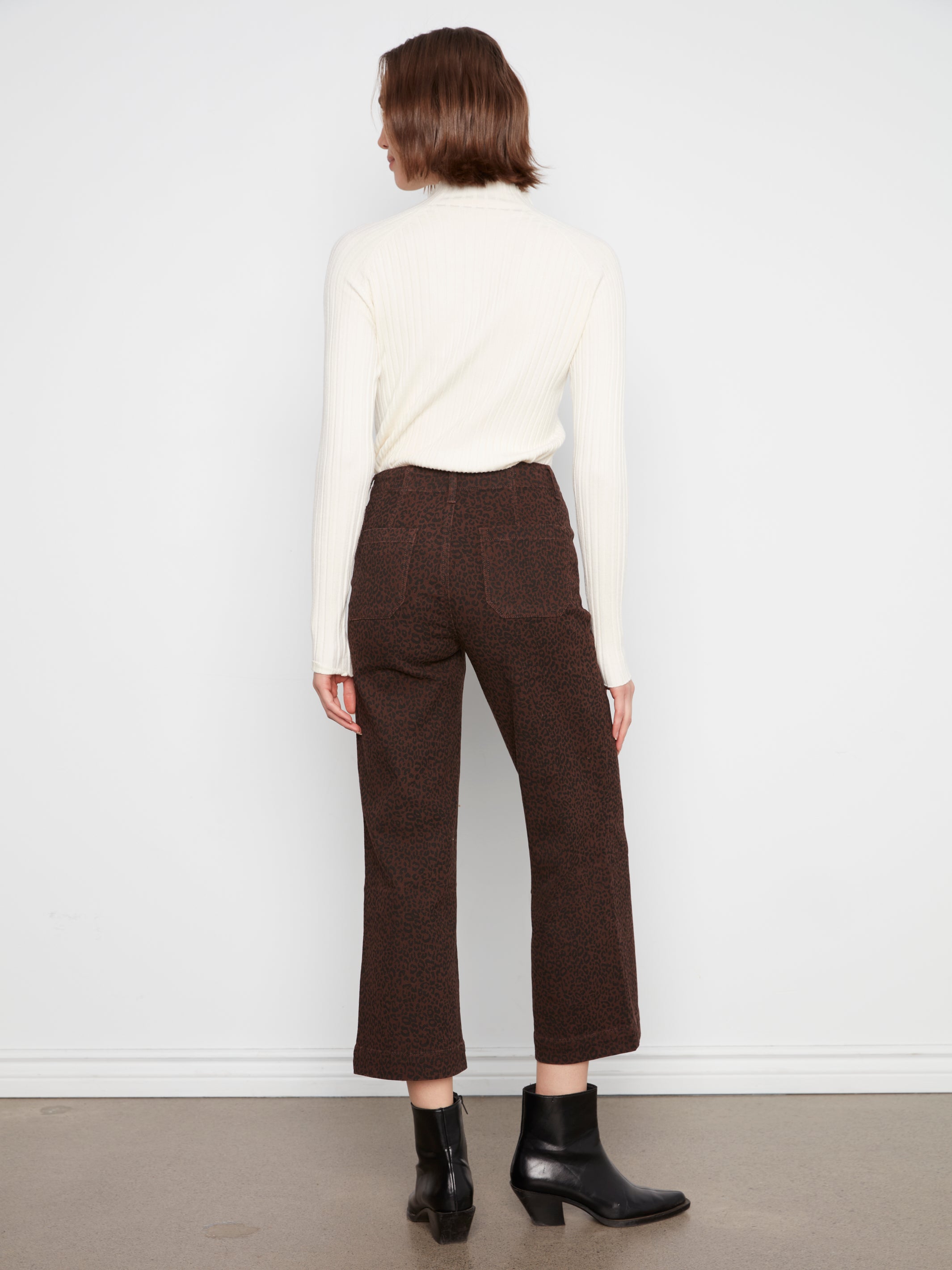 Charlie B Cropped Wide Leg Corduroy Pants - Coffee