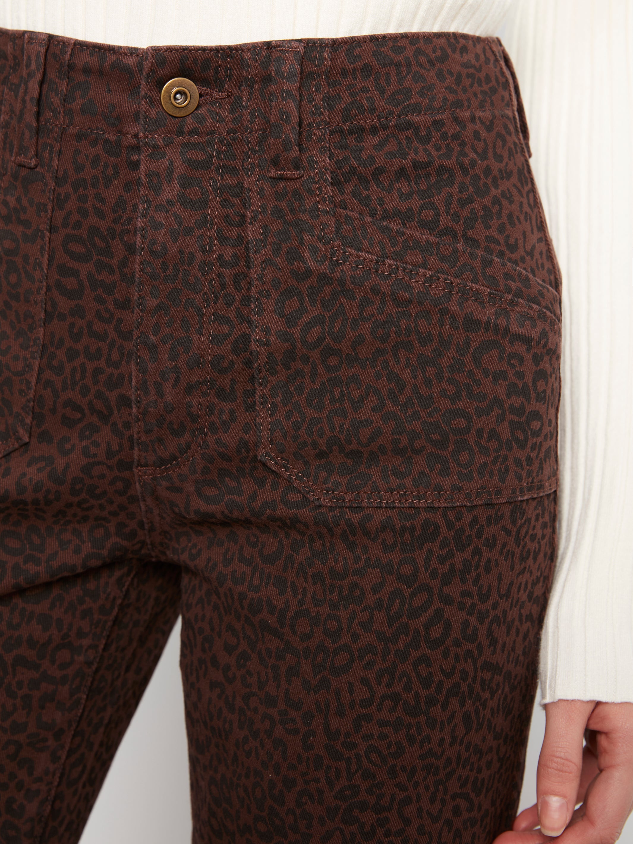 Charlie B Cropped Wide Leg Corduroy Pants - Coffee
