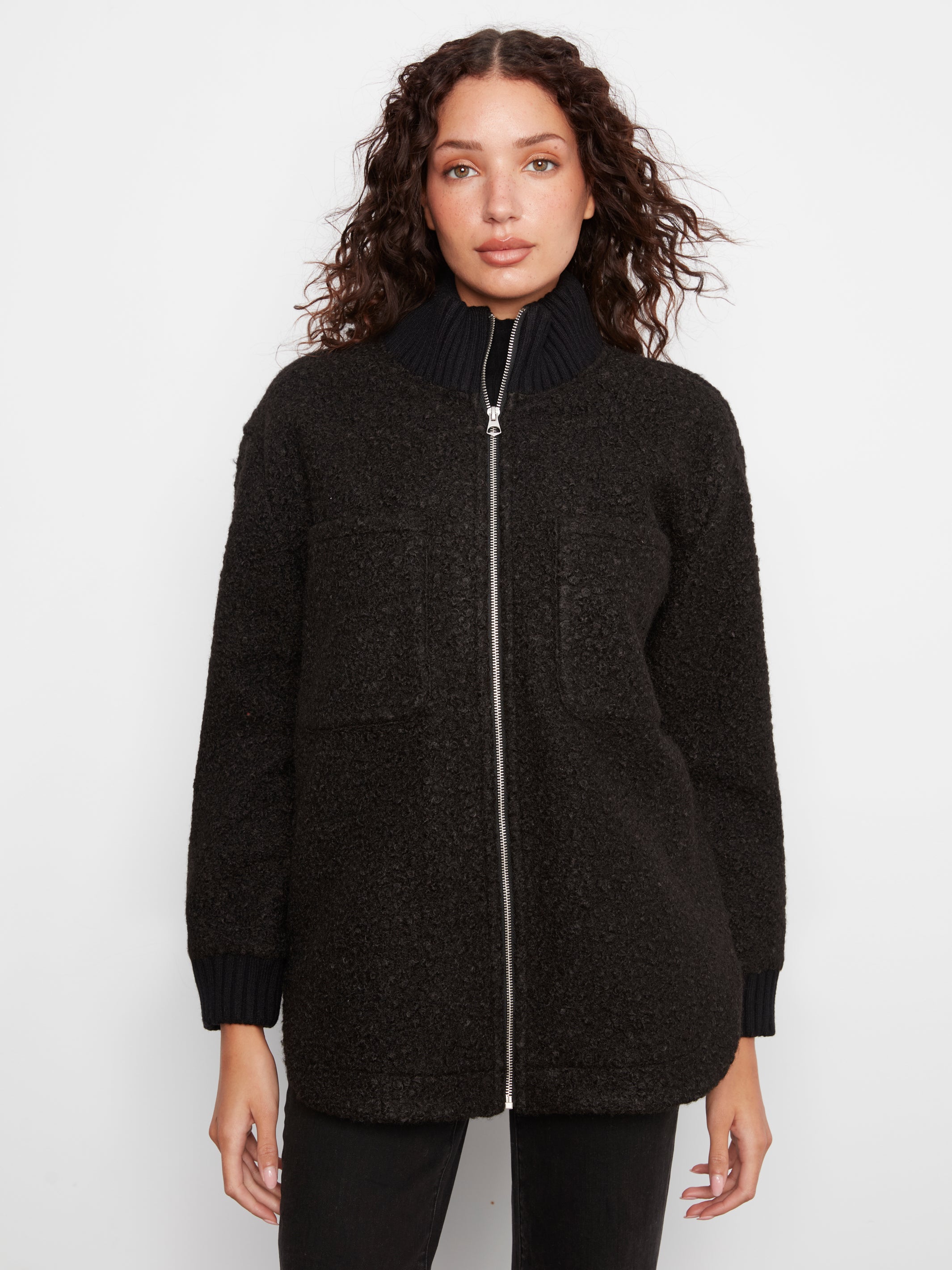 Charlie B Boucle Jacket - Black