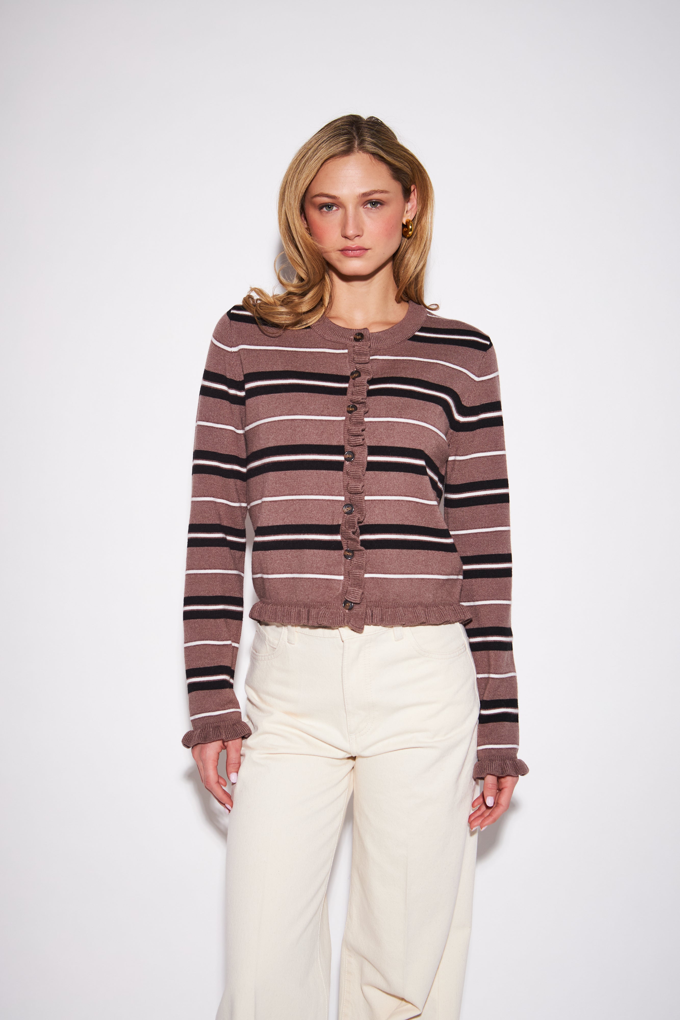 John & Jenn Crue Cardi - Russet Stripe