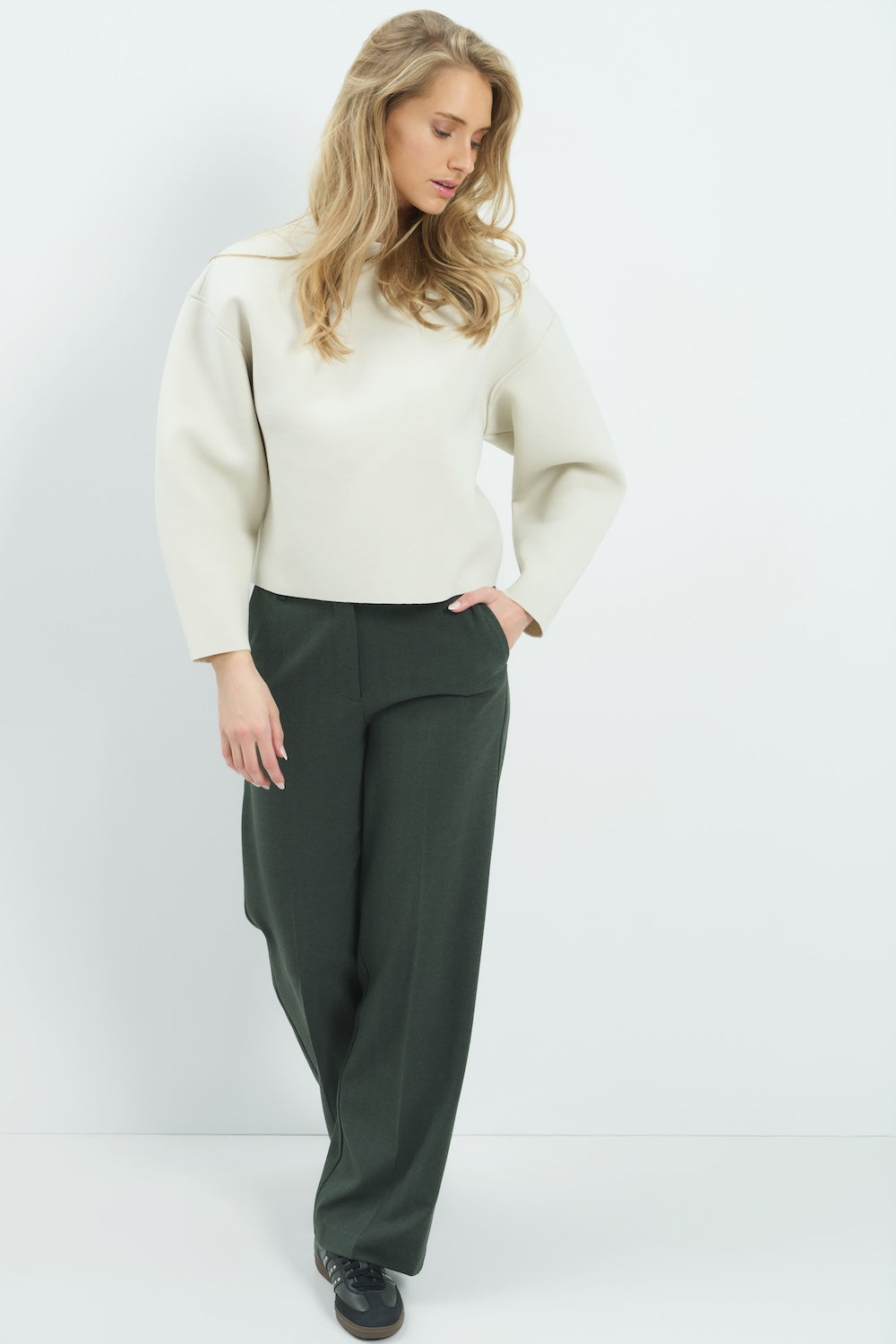 Yaya Straight Leg Dress Pant - Duffel Bag Green