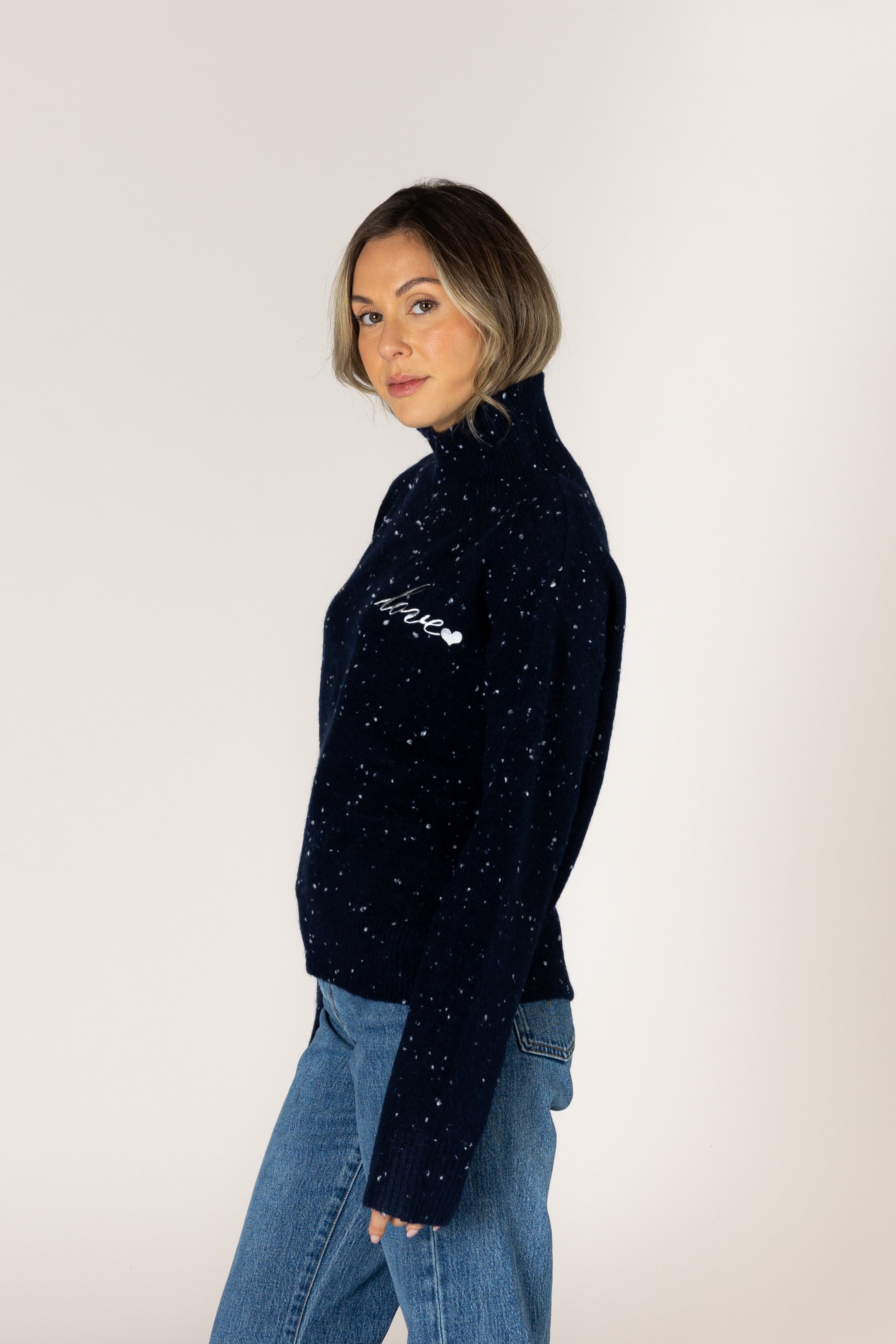 Lyla & Luxe Macy Fleck Sweater - Periscope