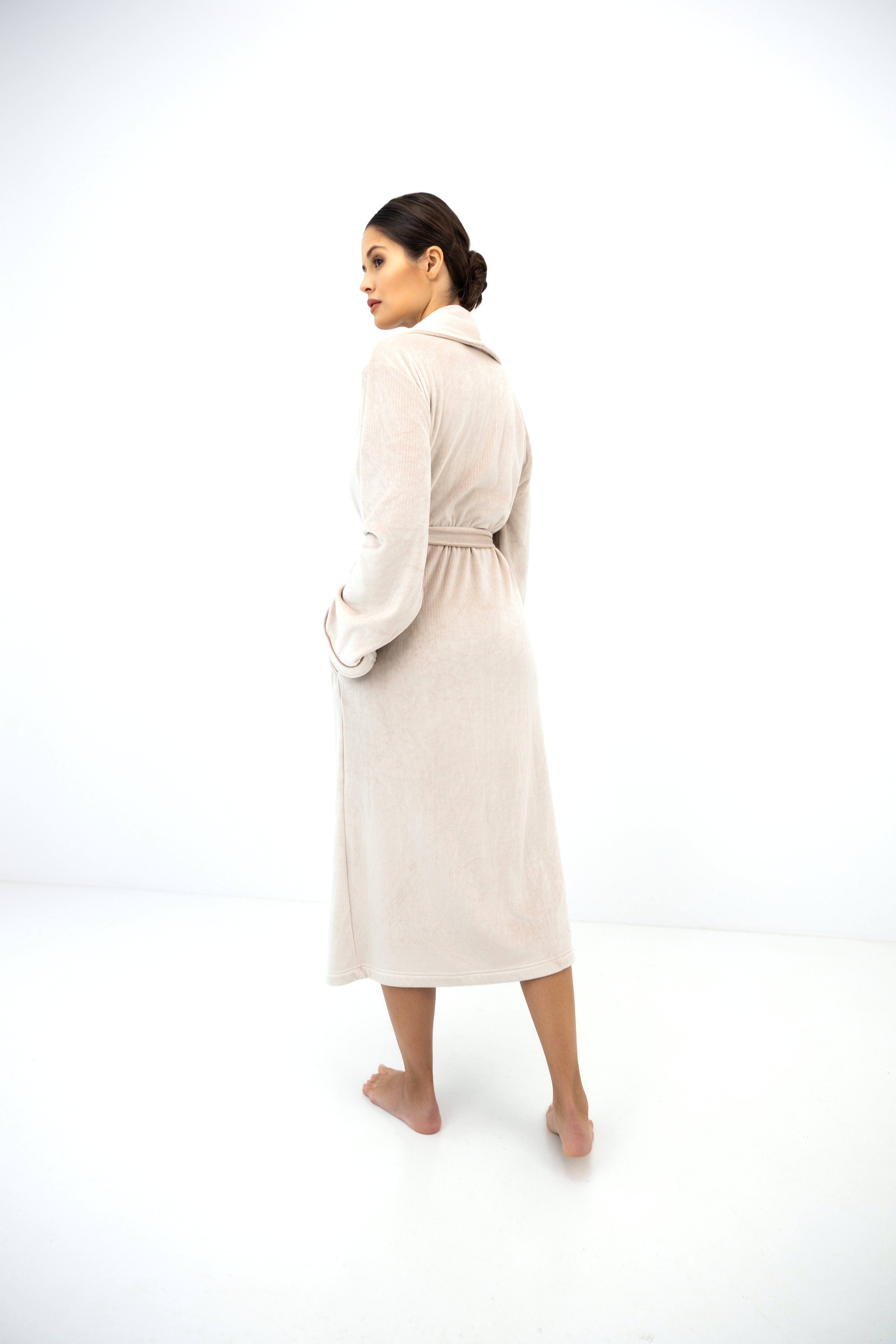 Sensis Vela Robe - Beige Micro Stripe