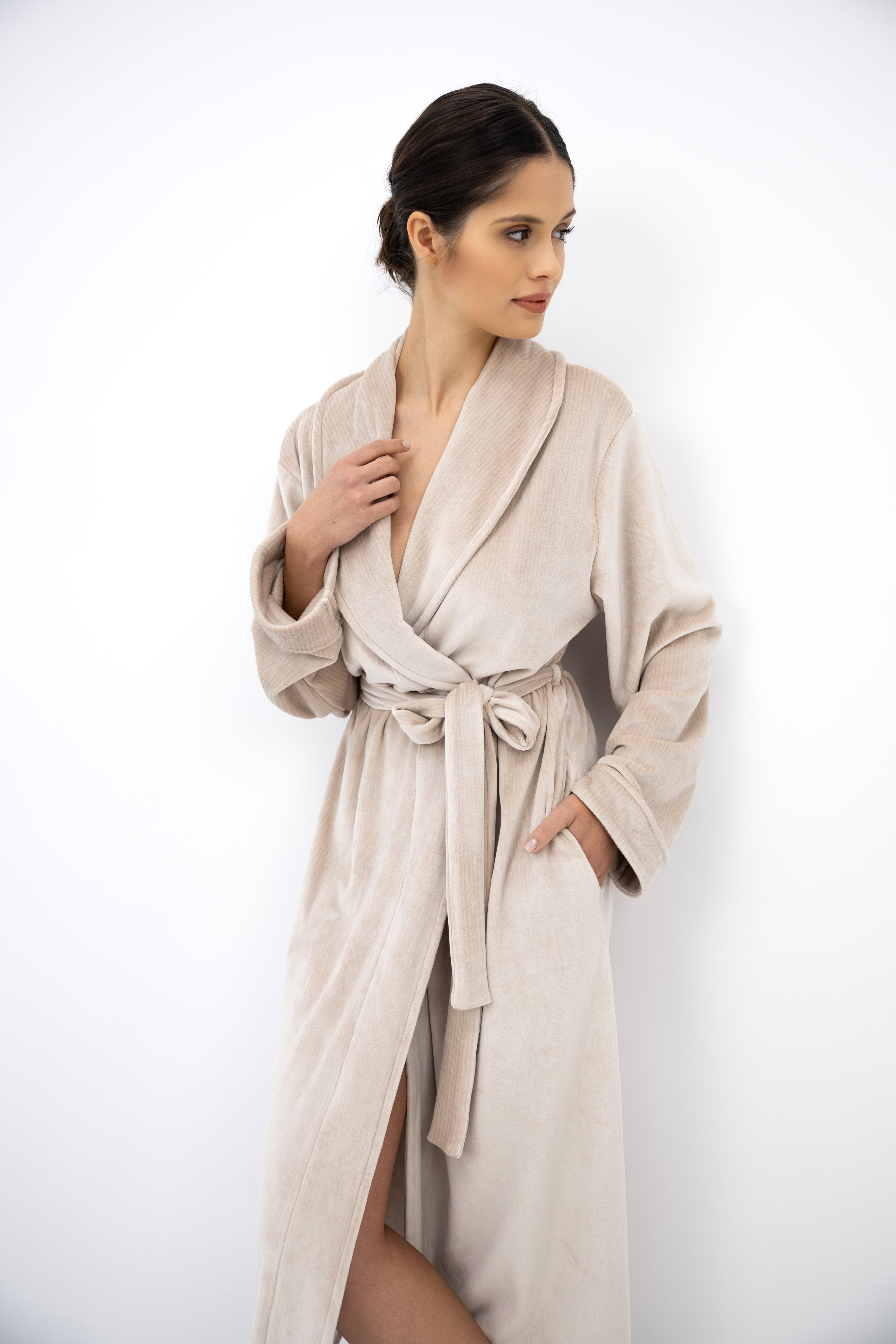 Sensis Vela Robe - Beige Micro Stripe