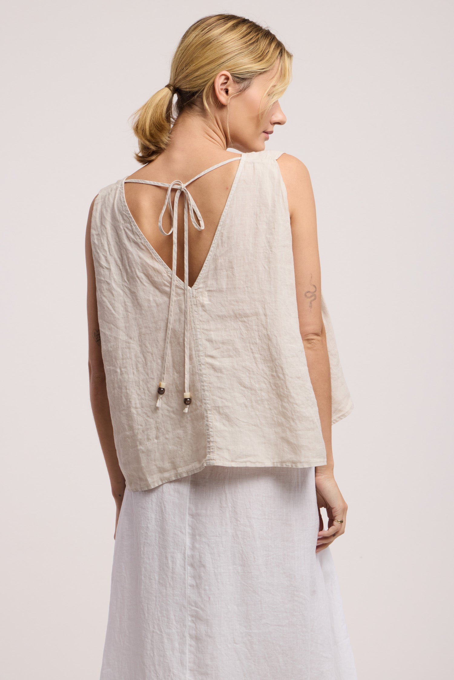 Velvet Renna Linen Top - Cobble