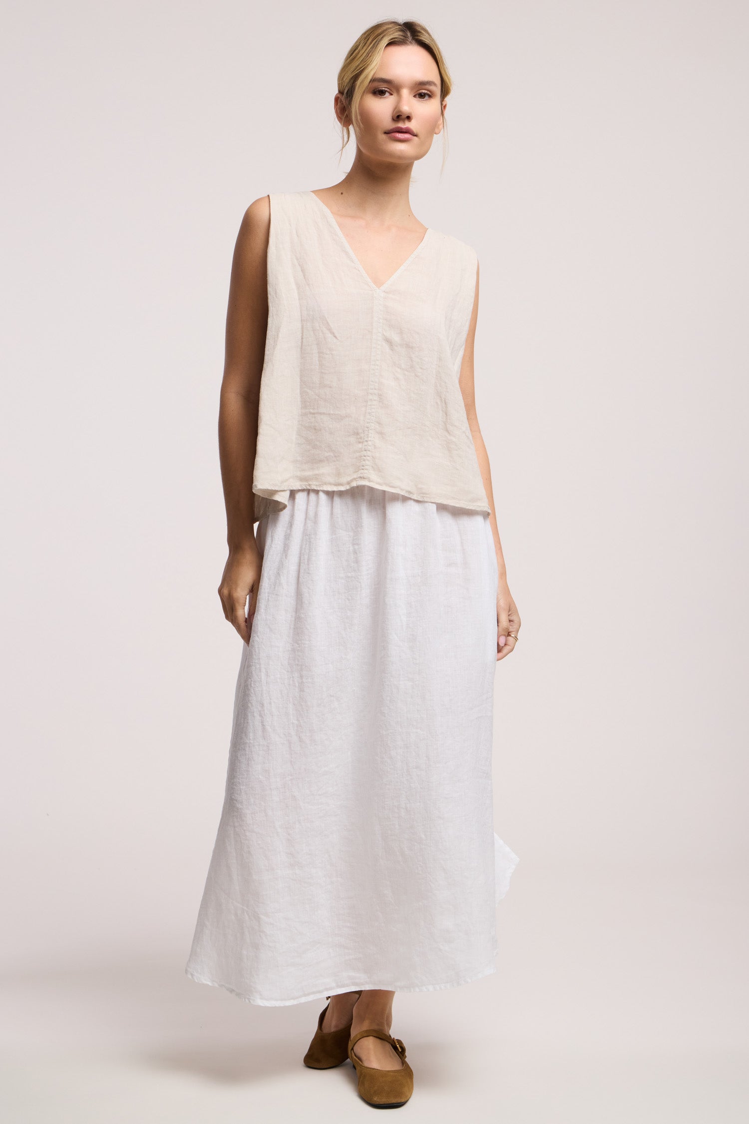 Velvet Renna Linen Top - Cobble