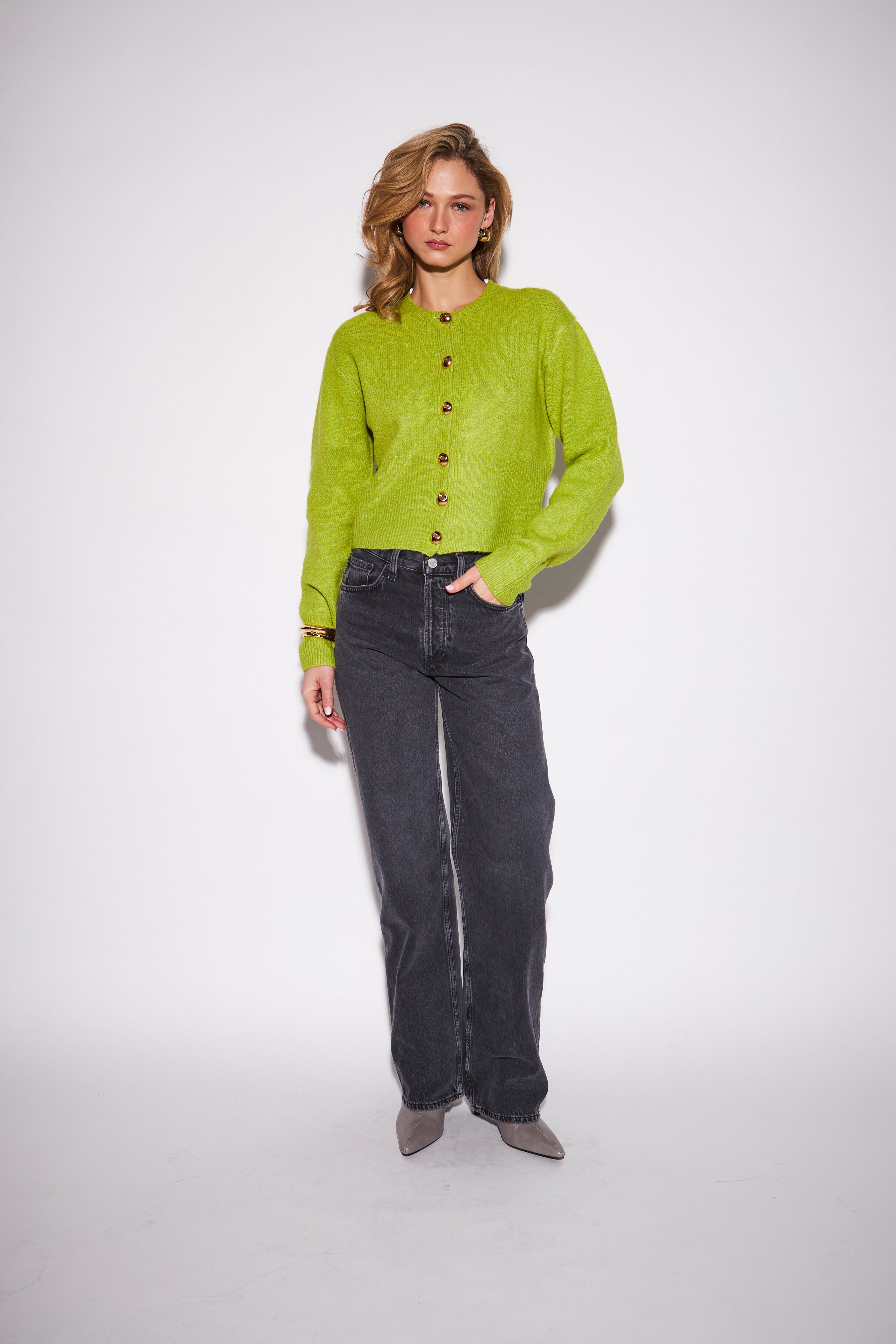 John & Jenn Savannah Cardi - Chartreuse