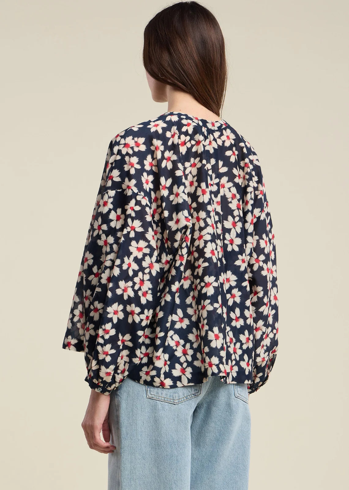 Velvet Flora Cotton Print Top - Autumn Bloom