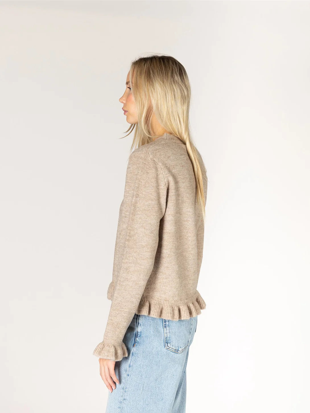 Lyla & Luxe Adair Ruffle Sweater - Putty