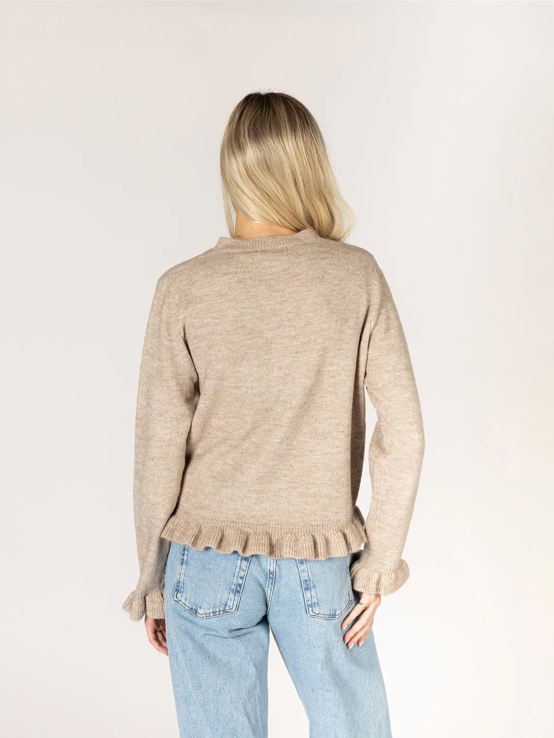 Lyla & Luxe Adair Ruffle Sweater - Putty
