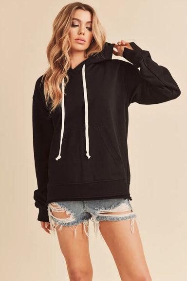 AEMI Clara Hooded Sweatshirt - Black Clothing - Tops - Sweaters - Sweatshirts by Aemi | Grace the Boutique