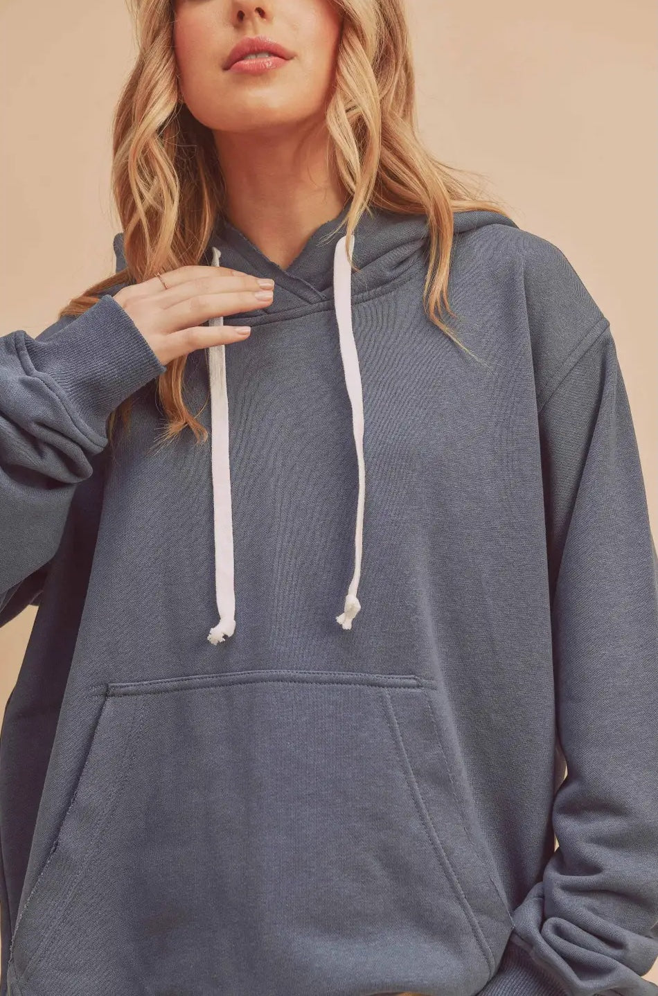 AEMI Clara Hooded Sweatshirt - Slate Blue Clothing - Tops - Sweaters - Sweatshirts by Aemi | Grace the Boutique