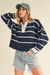 AEMI Felia Sweater - Navy/White Clothing - Tops - Sweaters - Pullovers by Aemi | Grace the Boutique