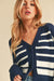 Aemi Latoya Knitted Cardi - Navy/White Clothing - Tops - Sweaters - Cardigans by Aemi | Grace the Boutique