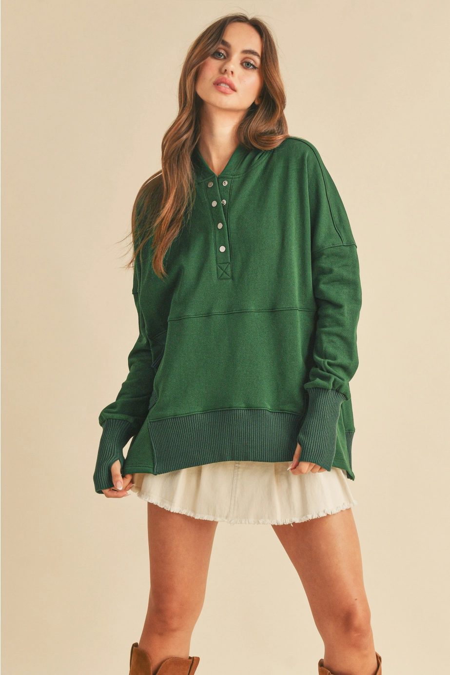 AEMI Vivi Pullover - Hunter Green Clothing - Tops - Tunics by Aemi | Grace the Boutique