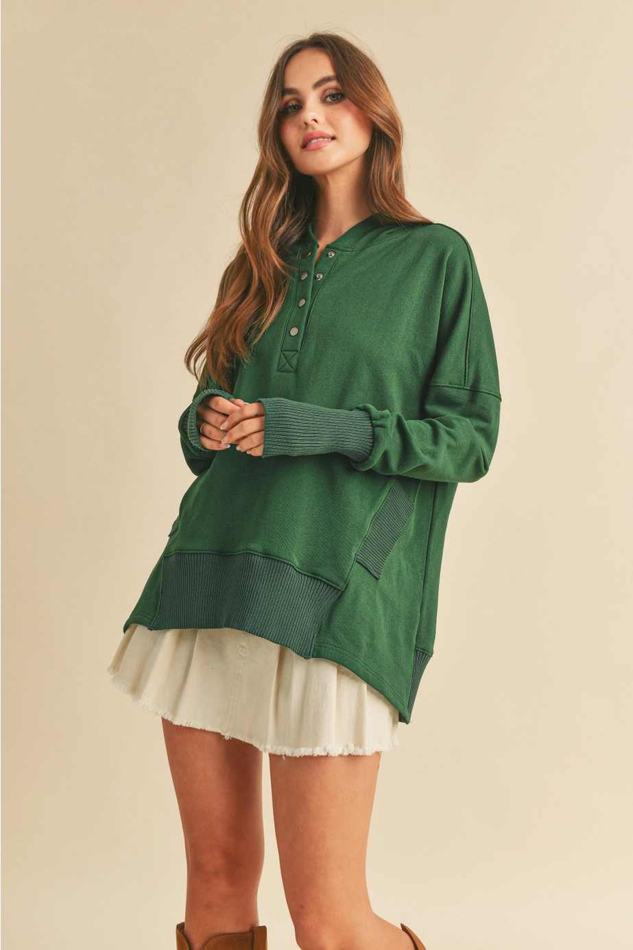 AEMI Vivi Pullover - Hunter Green Clothing - Tops - Tunics by Aemi | Grace the Boutique