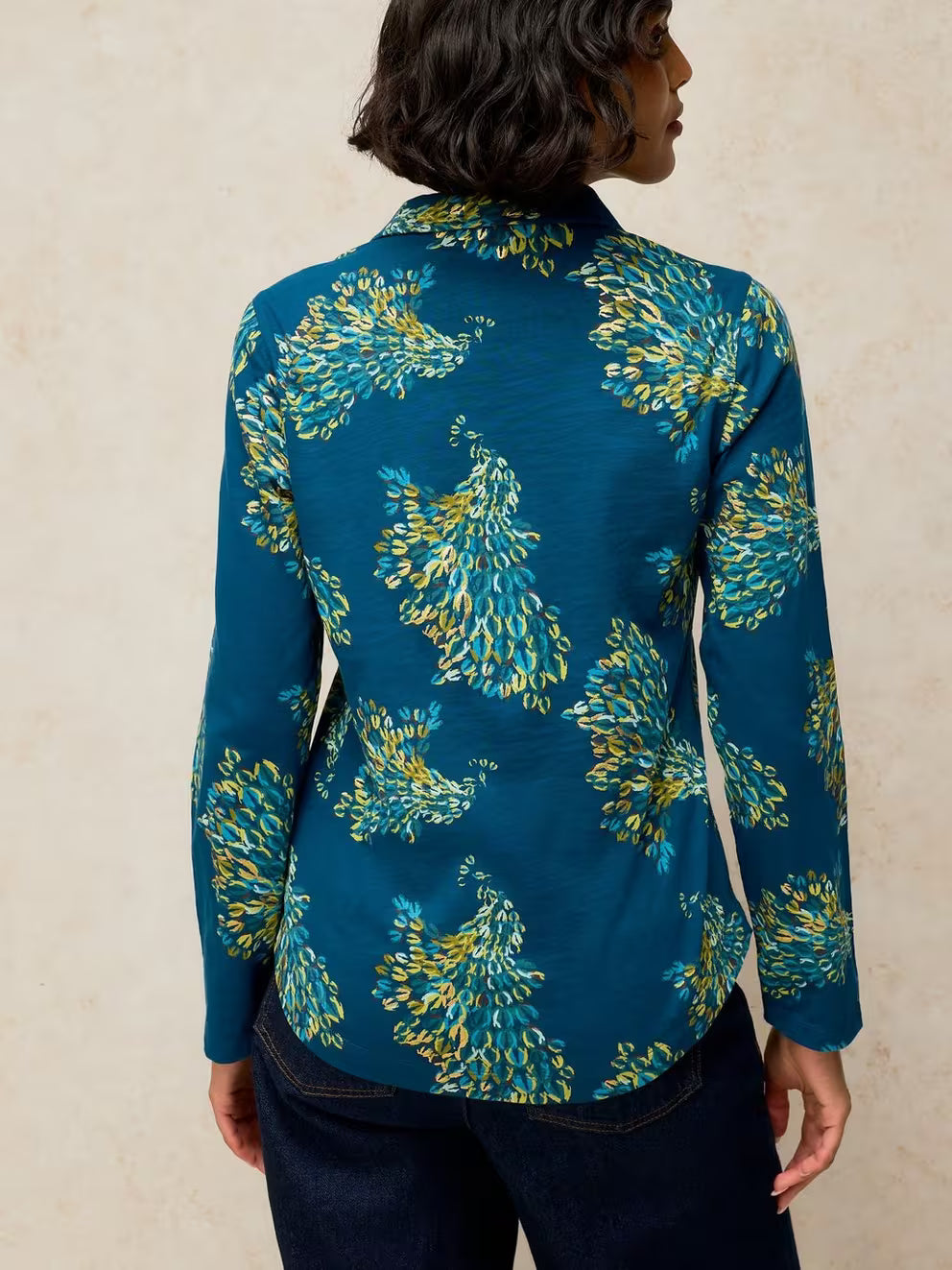 White Stuff Annie Foil Shirt - Teal Print