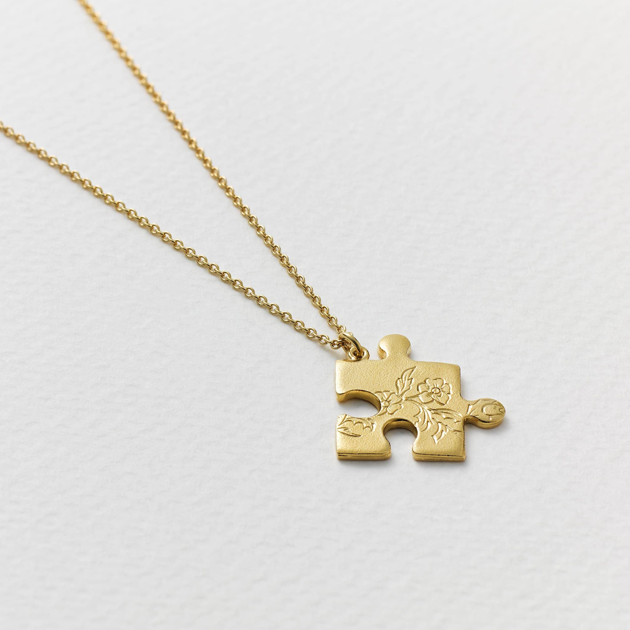 Alex Monroe Gold Floral Puzzle Piece Necklace