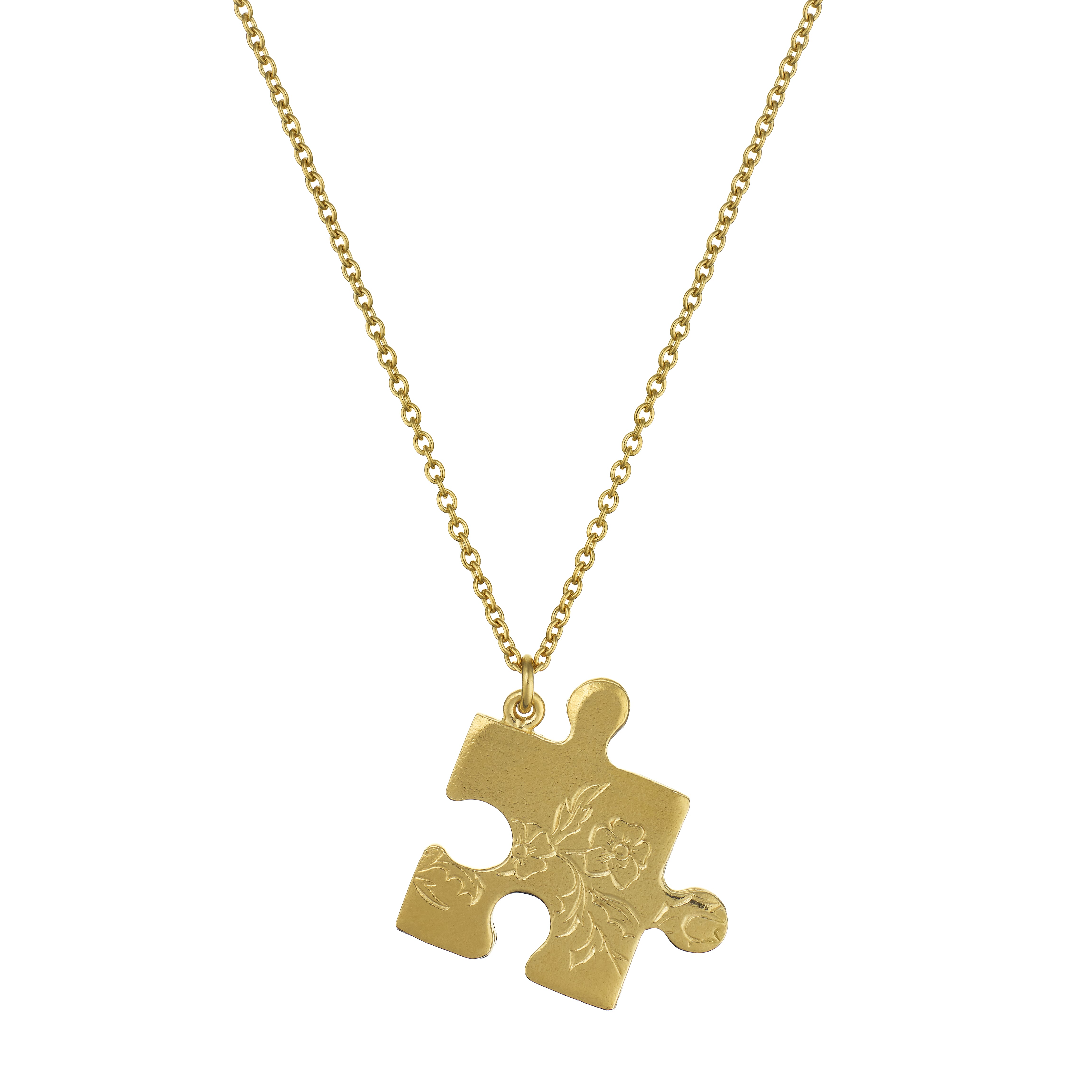 Alex Monroe Gold Floral Puzzle Piece Necklace