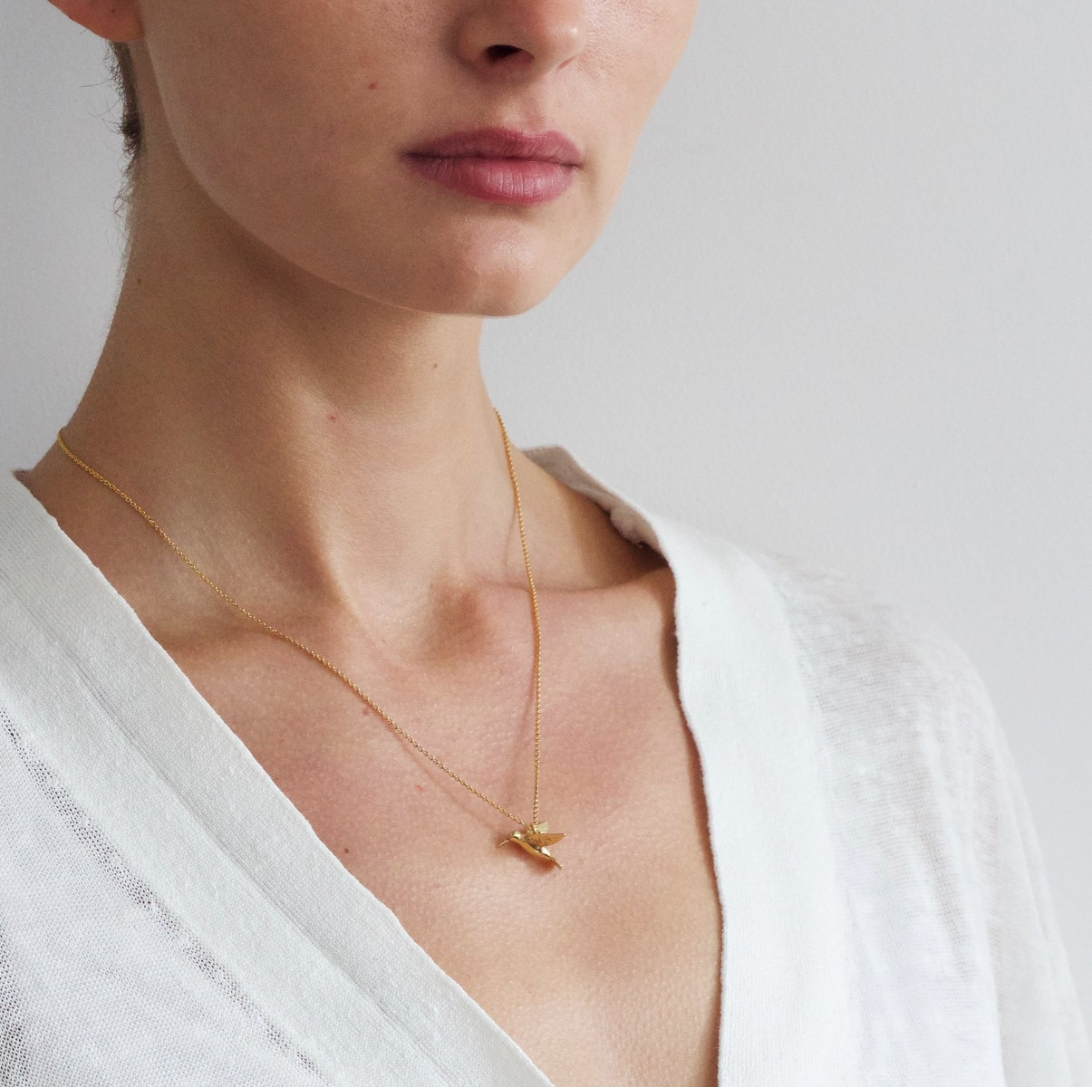Alex Monroe Gold Hummingbird Necklace