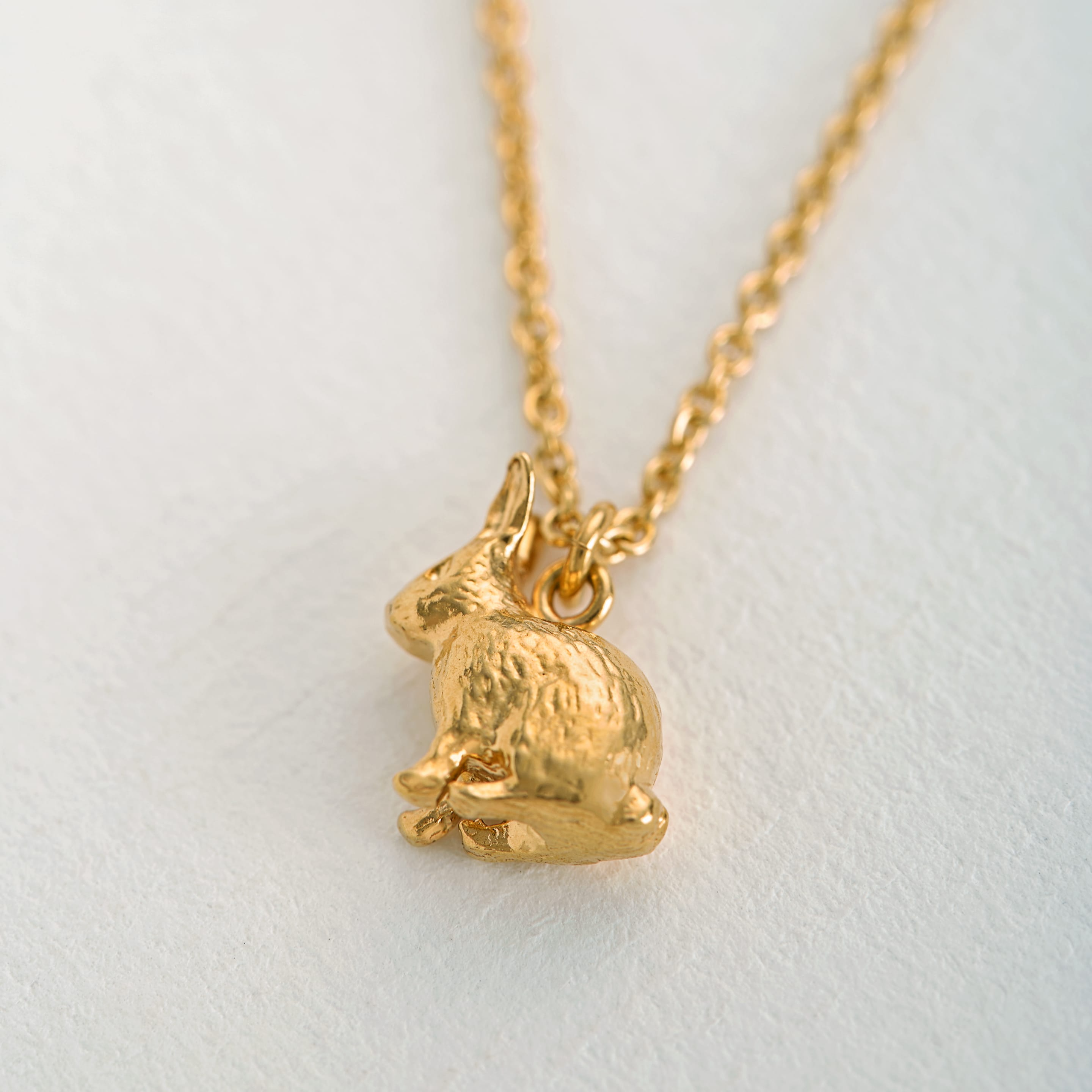 Alex Monroe Gold Sitting Bunny Necklace