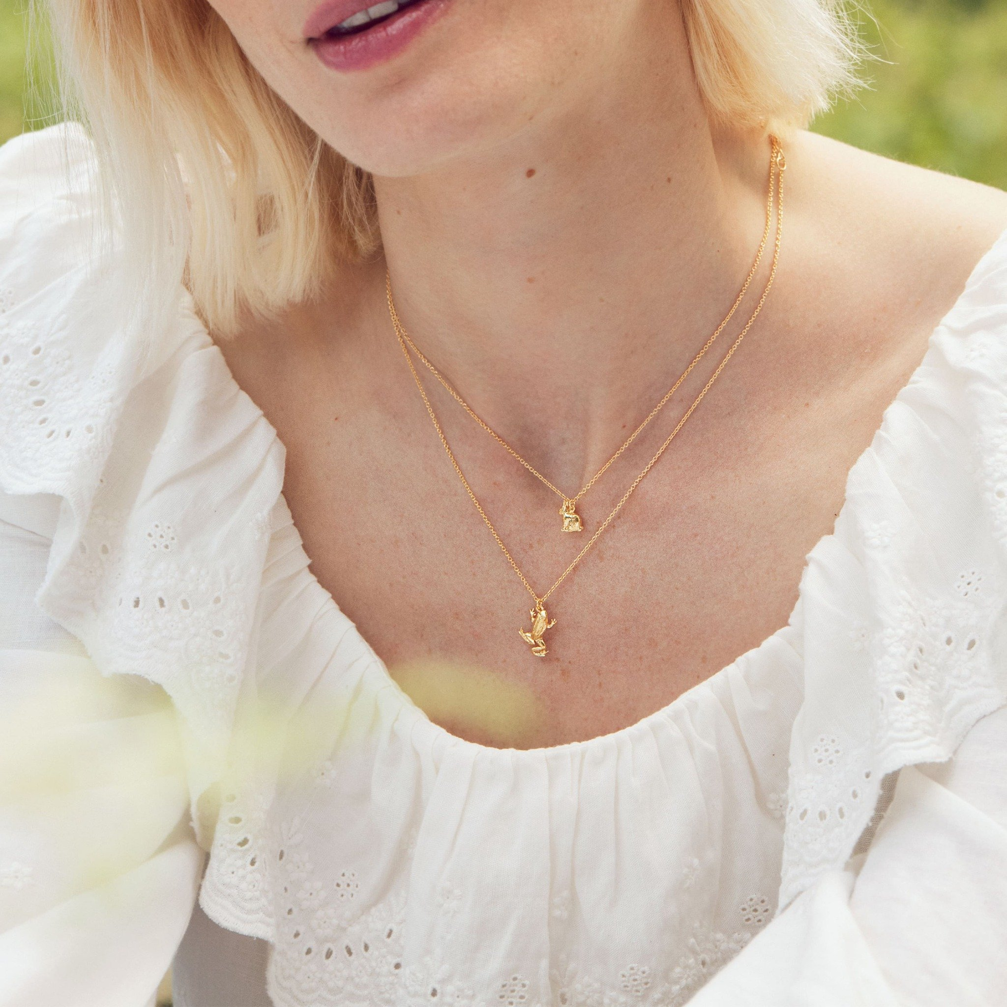 Alex Monroe Gold Sitting Bunny Necklace