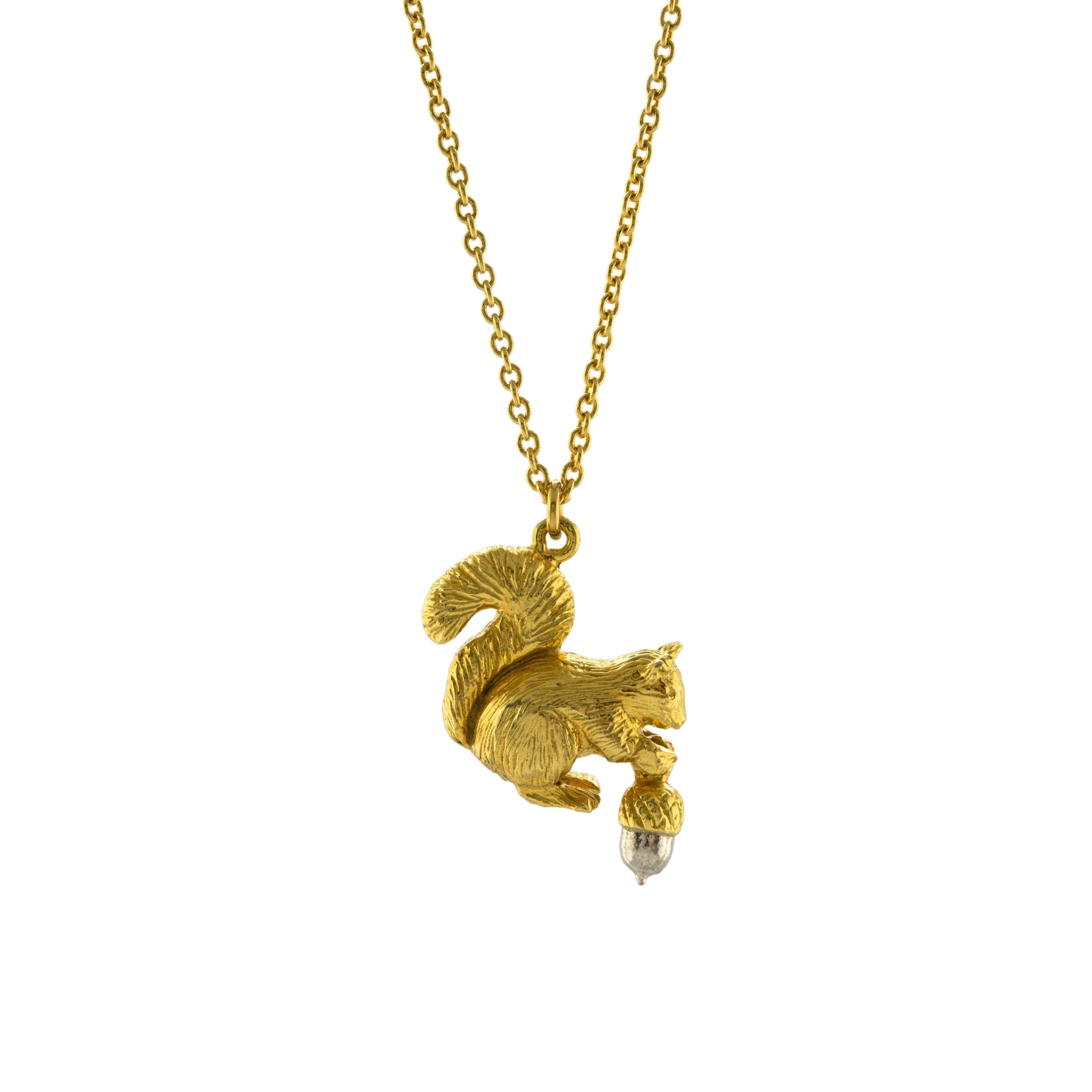 Alex Monroe Squirrel & Acorn Necklace