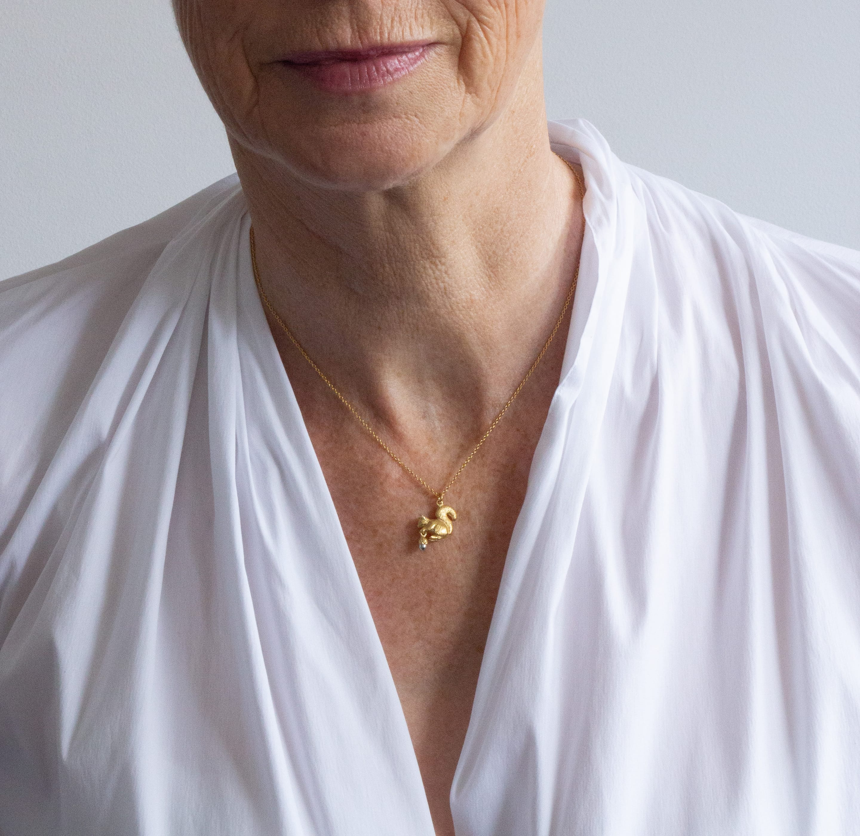 Alex Monroe Squirrel & Acorn Necklace