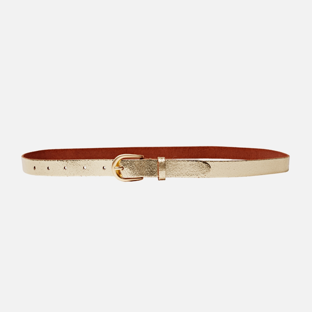 Amsterdam Belts Eva Skinny Metallic Belt - Gold Accessories - Other Accessories - Belts by Amsterdam Belts | Grace the Boutique