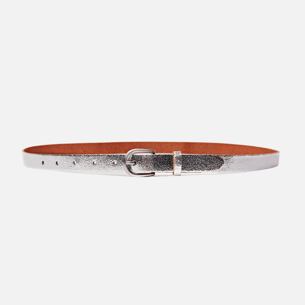 Amsterdam Belts Eva Skinny Metallic Belt - Silver Accessories - Other Accessories - Belts by Amsterdam Belts | Grace the Boutique