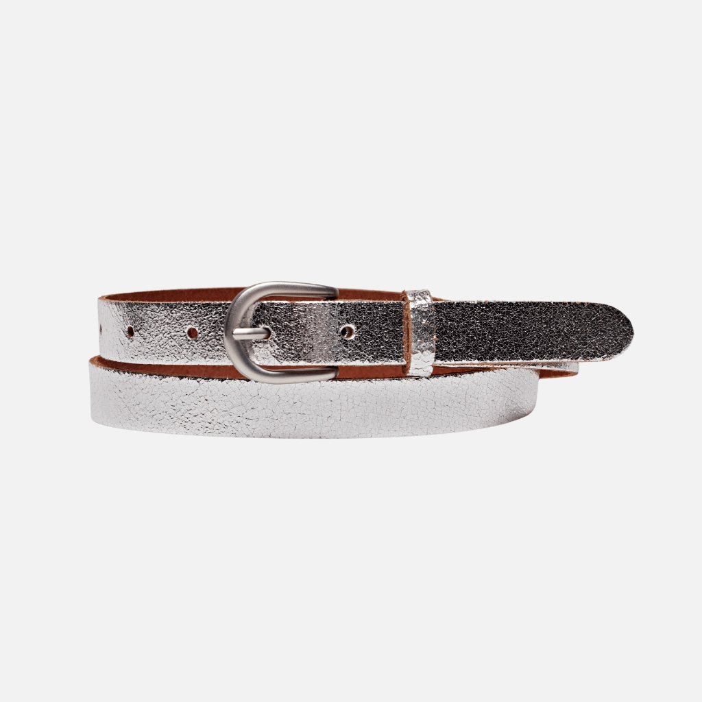 Amsterdam Belts Eva Skinny Metallic Belt - Silver Accessories - Other Accessories - Belts by Amsterdam Belts | Grace the Boutique