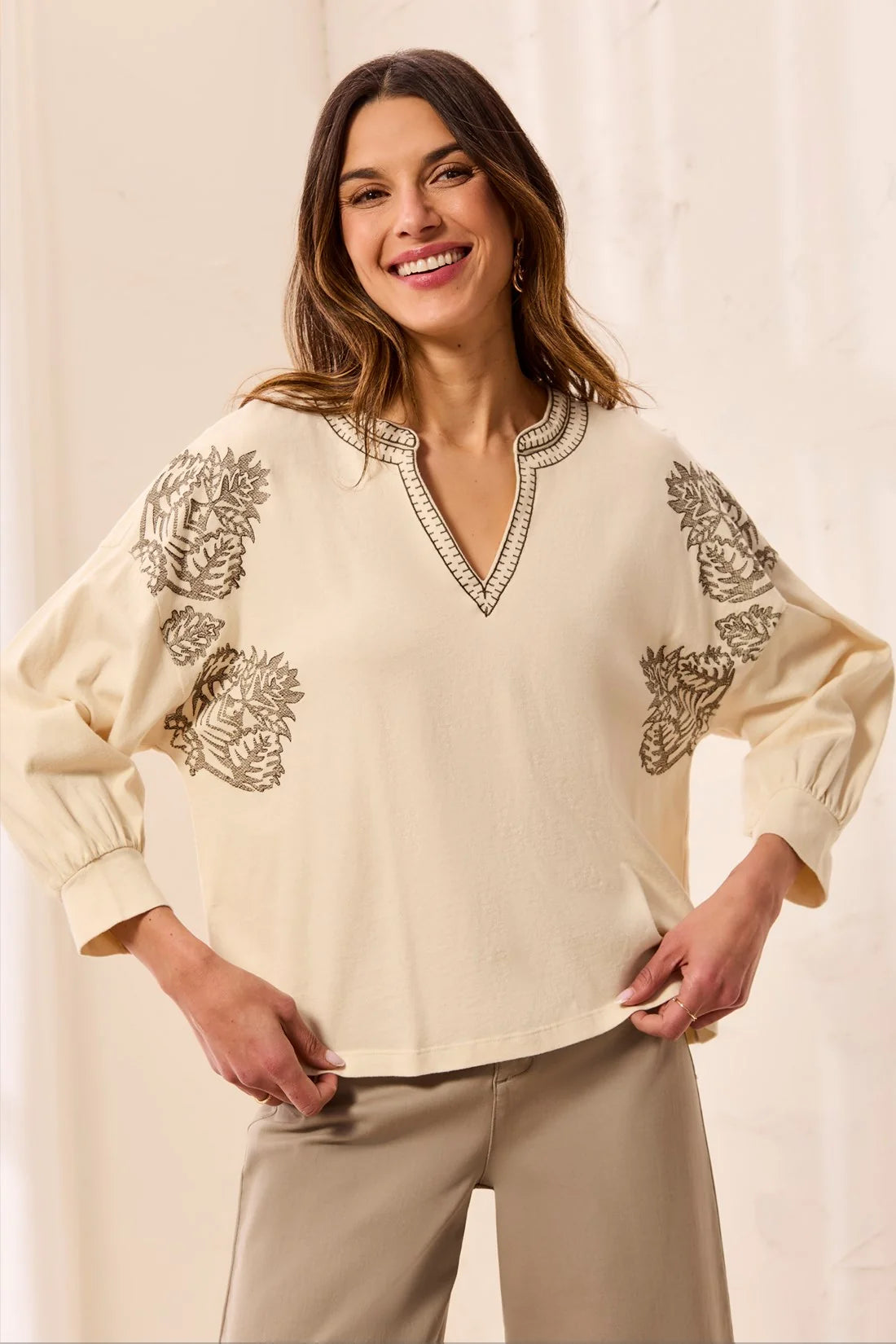 Tribal Annabel Blouse - Moonstone