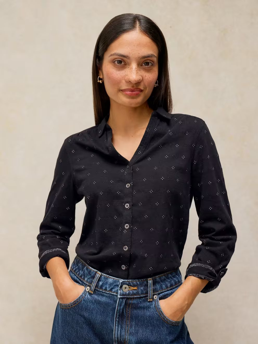 White Stuff Annie Sparkle Shirt - Black