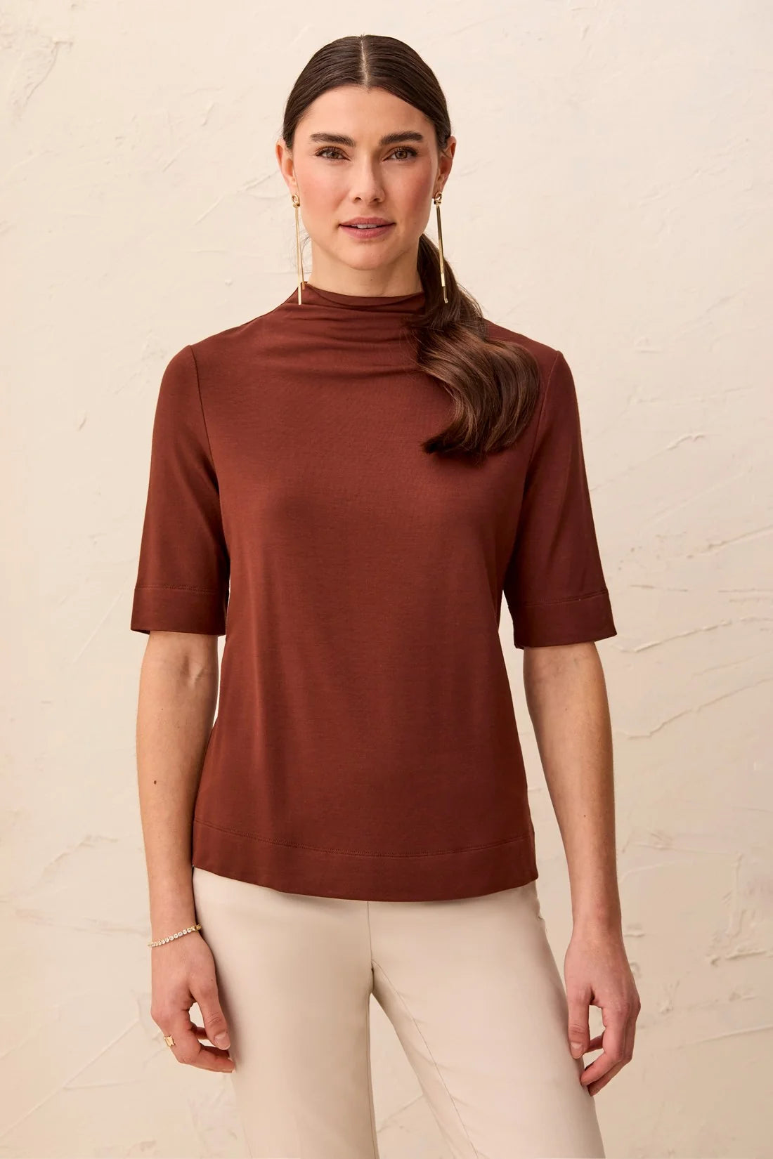 Tribal Half Sleeve Tee - Rustic Brown