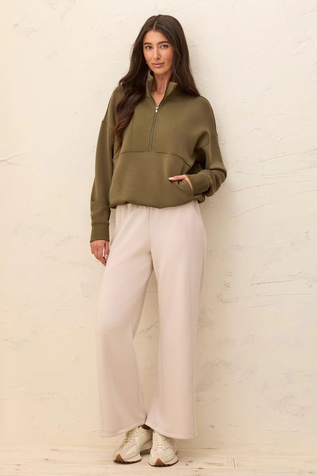Tribal Techno Lux Half Zip - Basil