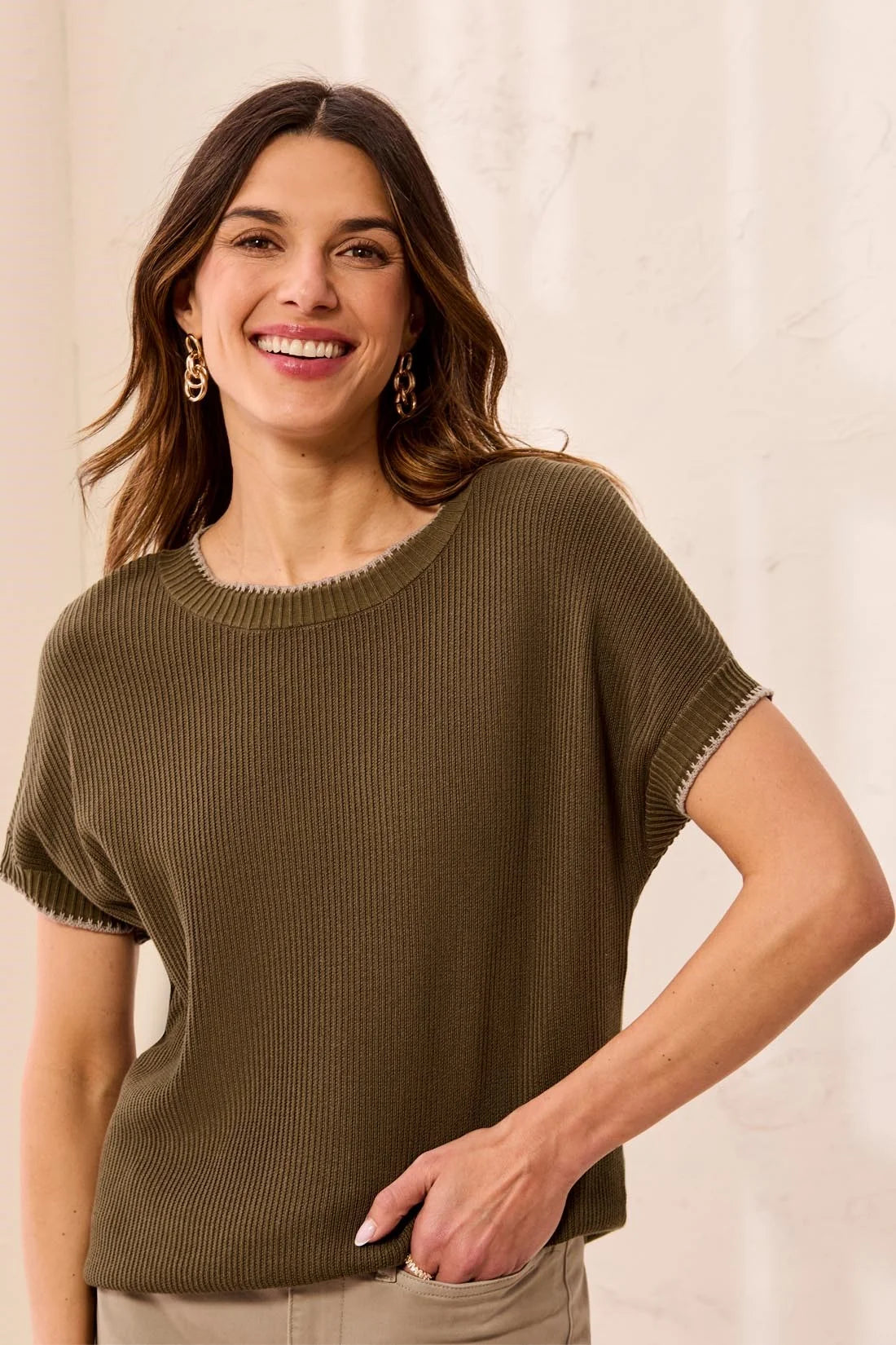 Tribal Sweater Tee - Basil
