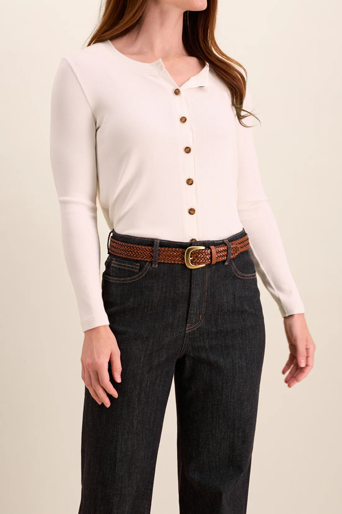 Tribal Braided Woven Belt - Brown
