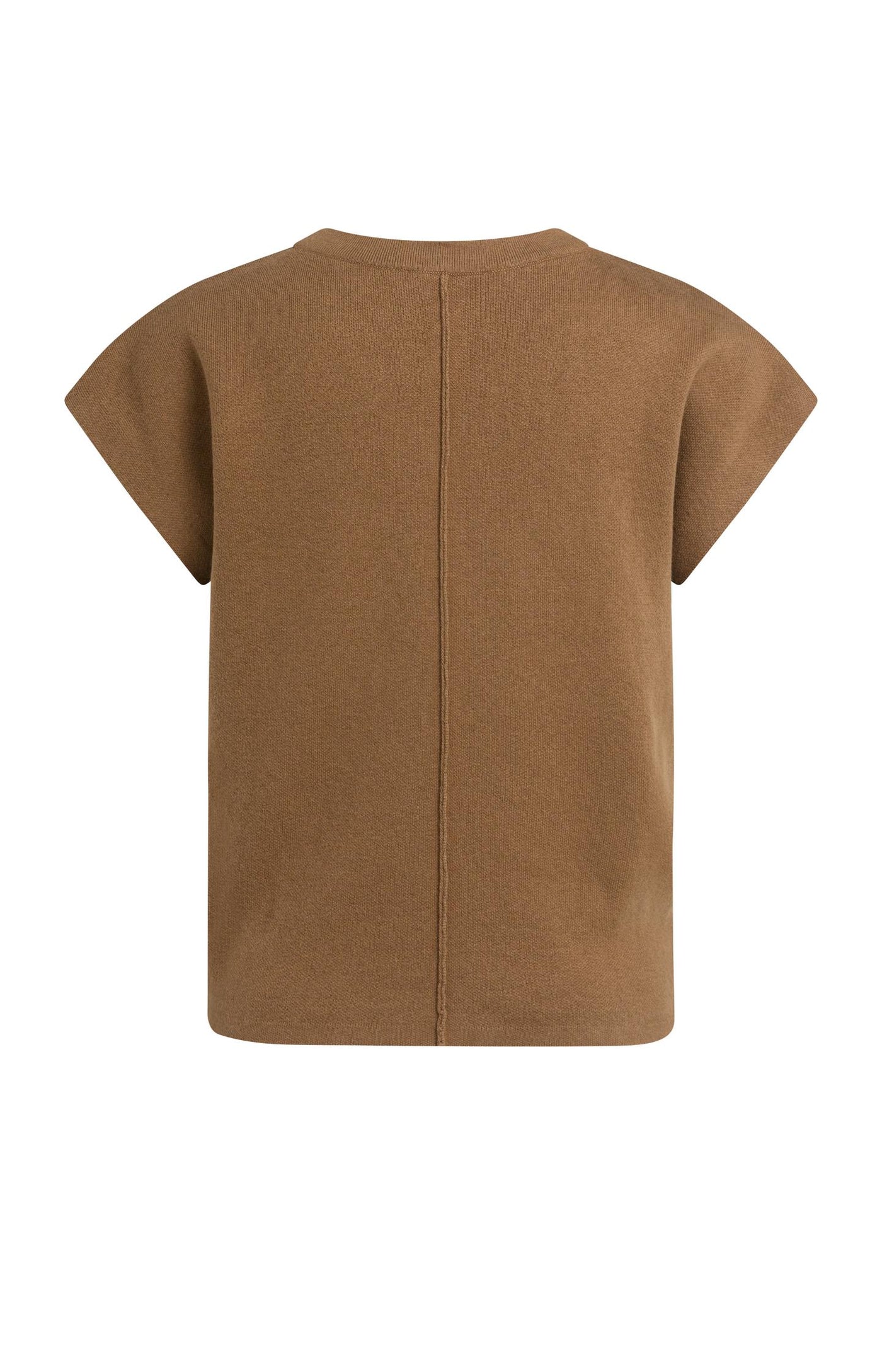 Yaya Jacquard SS Sweater - Bison Brown