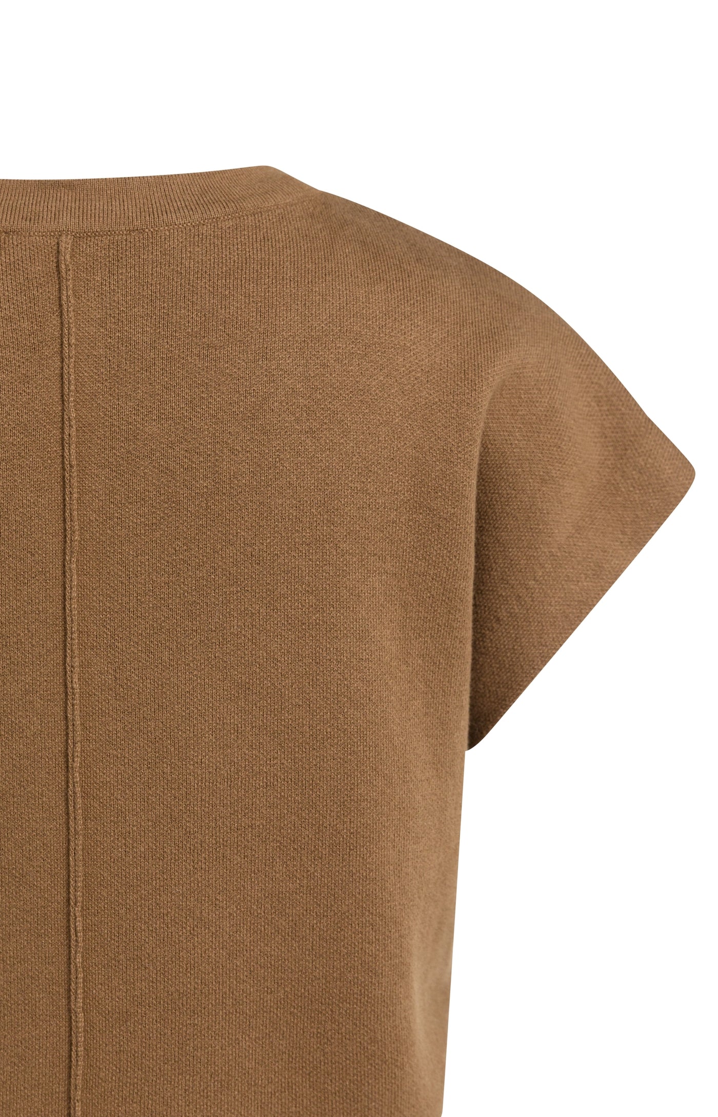 Yaya Jacquard SS Sweater - Bison Brown