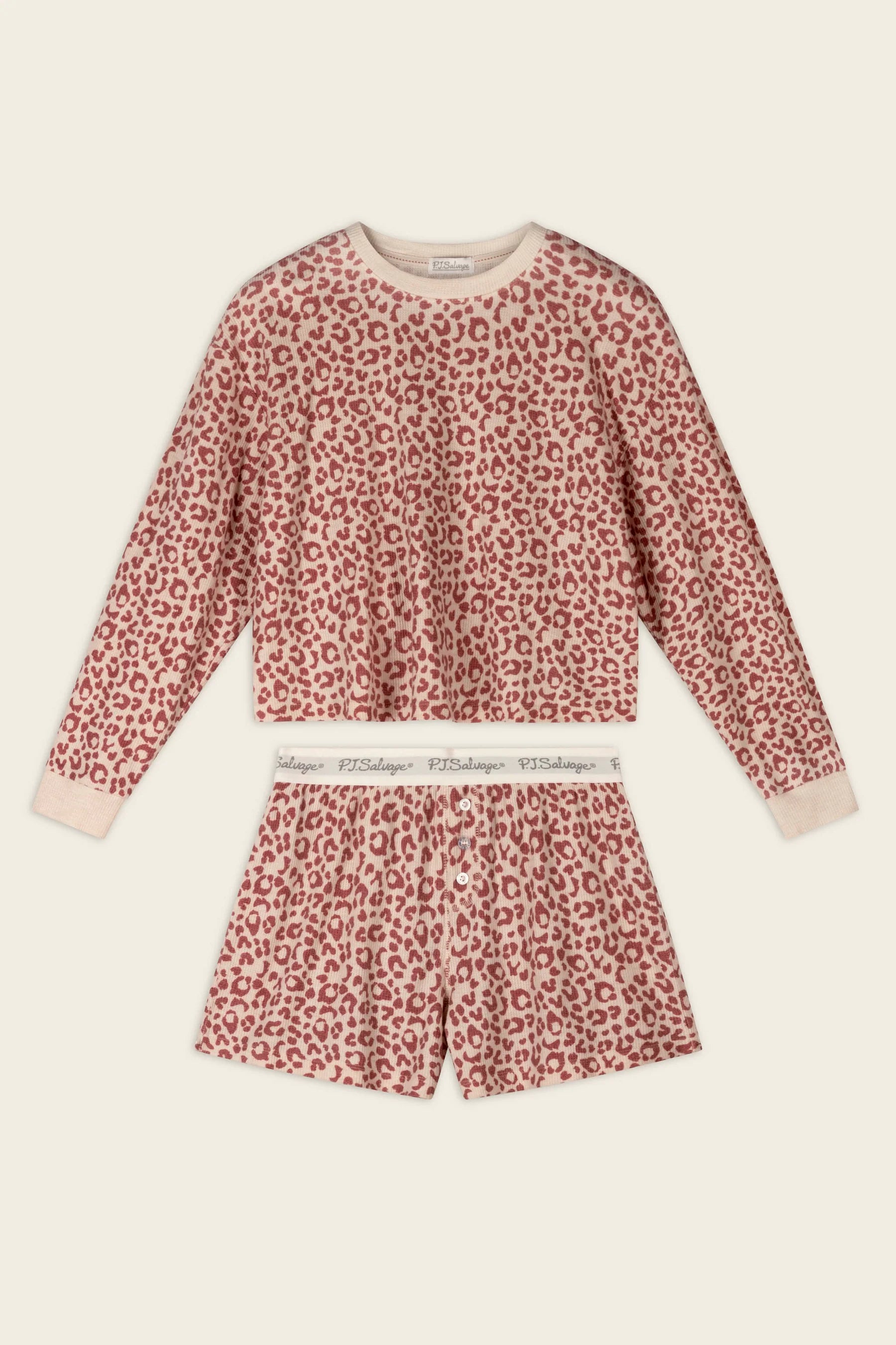 PJ Salvage Boyfriend Boxer Set - Dark Wine