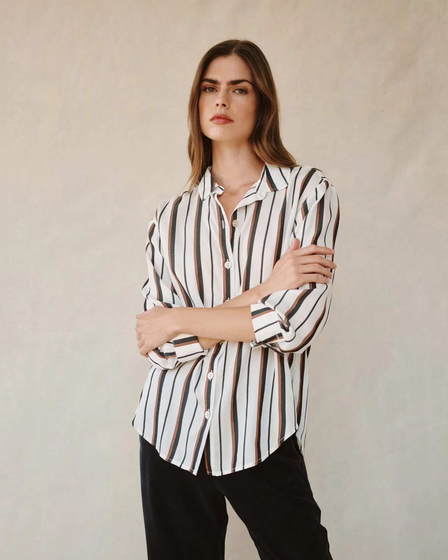Bella Dahl Boyfriend Button Down - Autumn Lurex