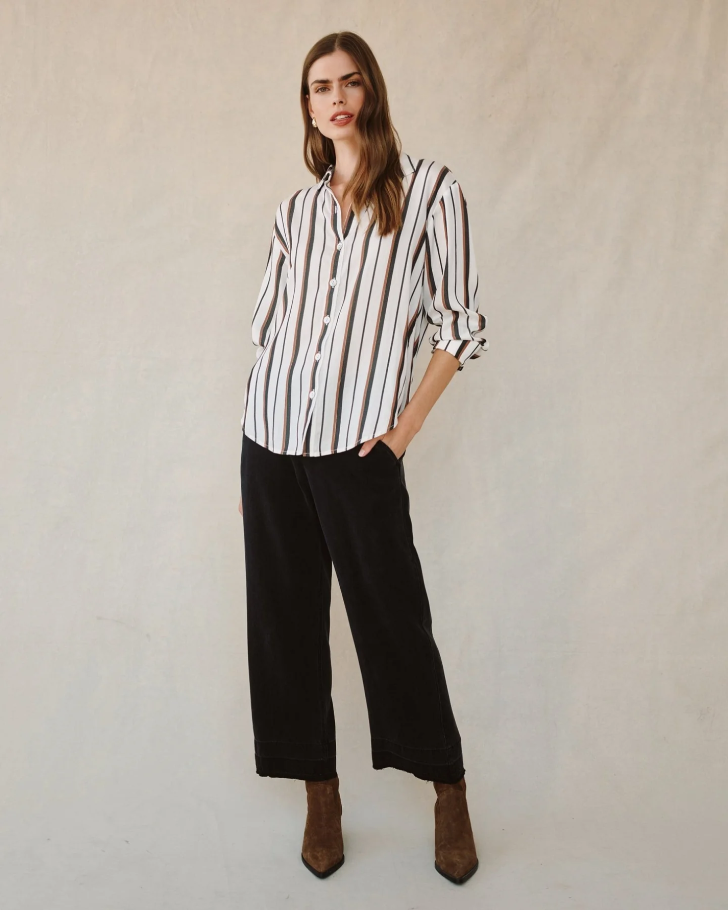 Bella Dahl Boyfriend Button Down - Autumn Lurex